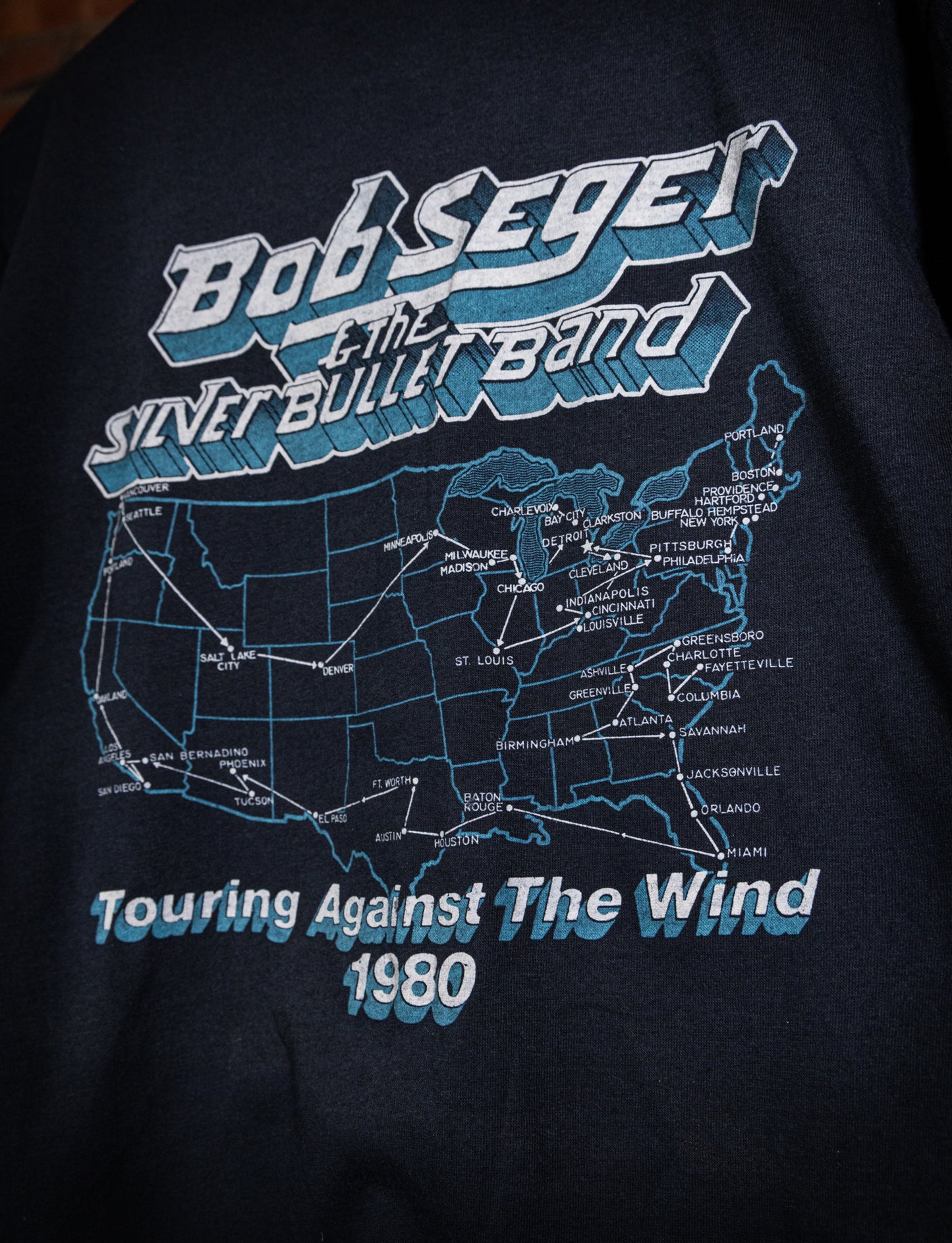 Vintage 1980 Bob Seger Touring Against The Wind Concert T Shirt Small