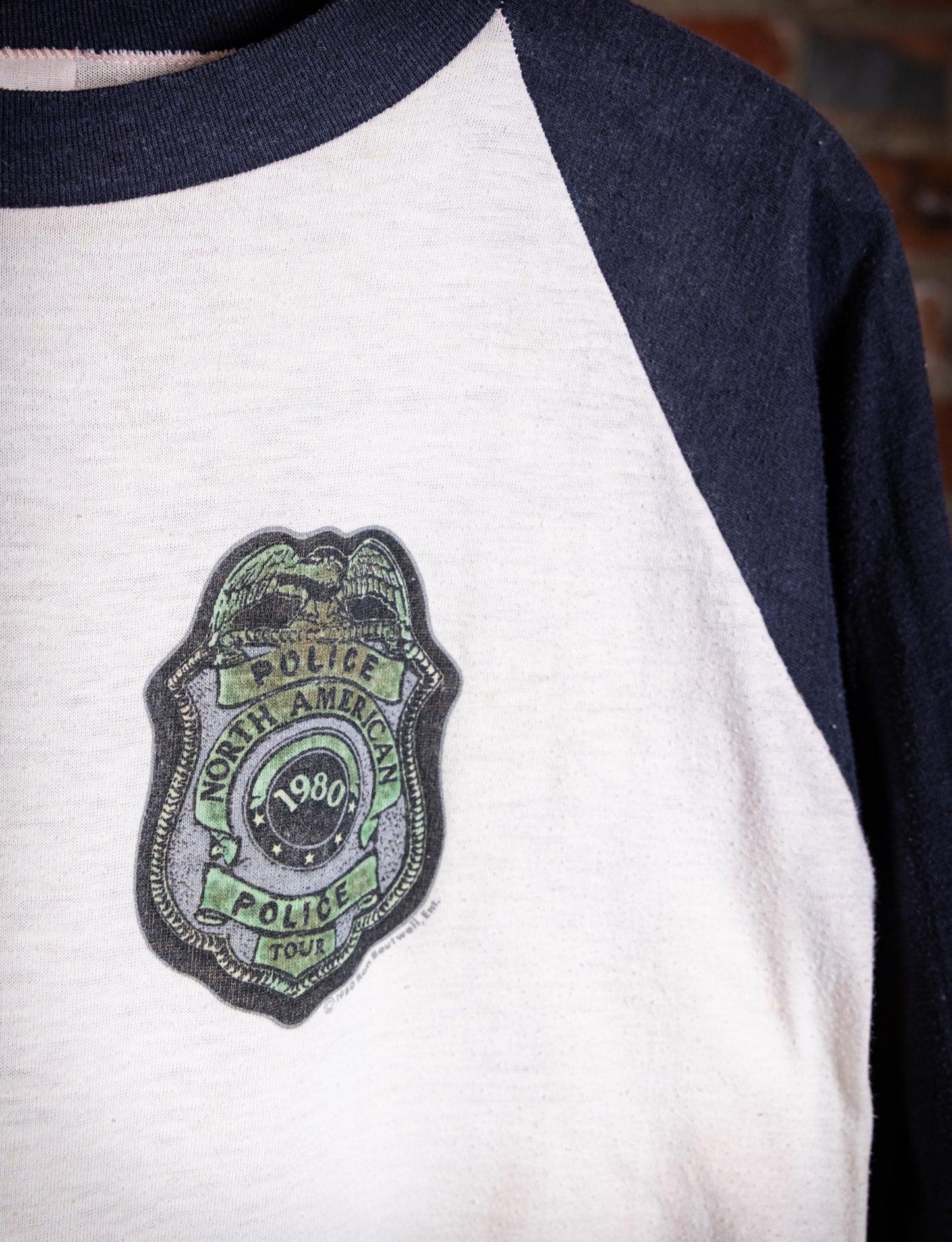 Vintage 1980 The Police North American Tour Raglan Concert T Shirt Medium
