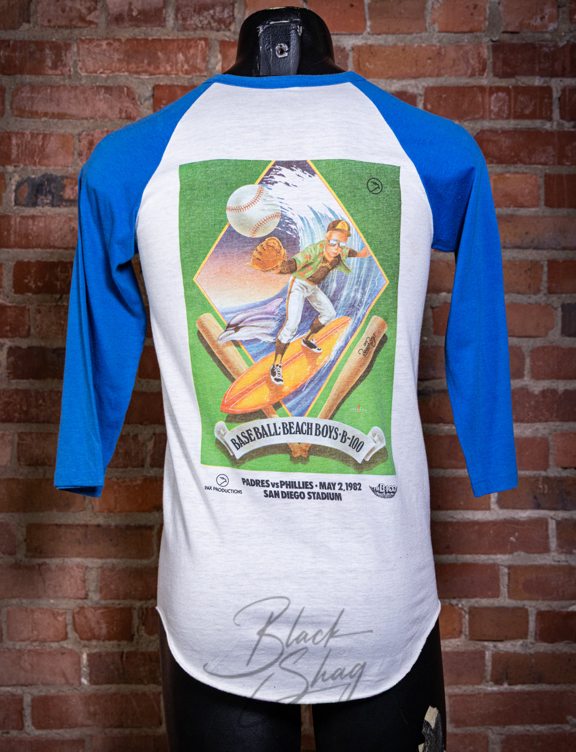 Vintage 1982 Beach Boys San Diego Raglan Concert T Shirt Small