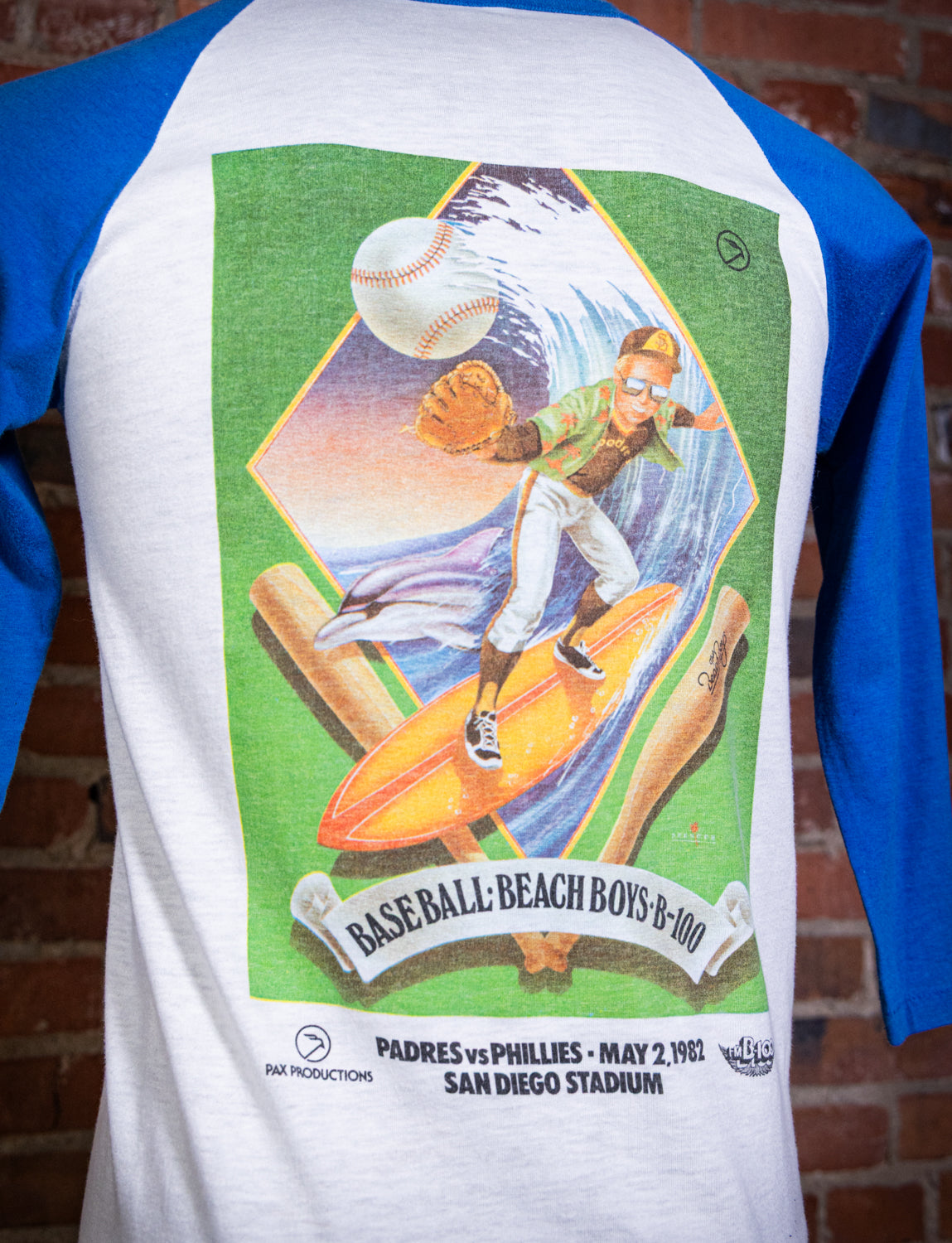 Vintage 1982 Beach Boys San Diego Raglan Concert T Shirt Small