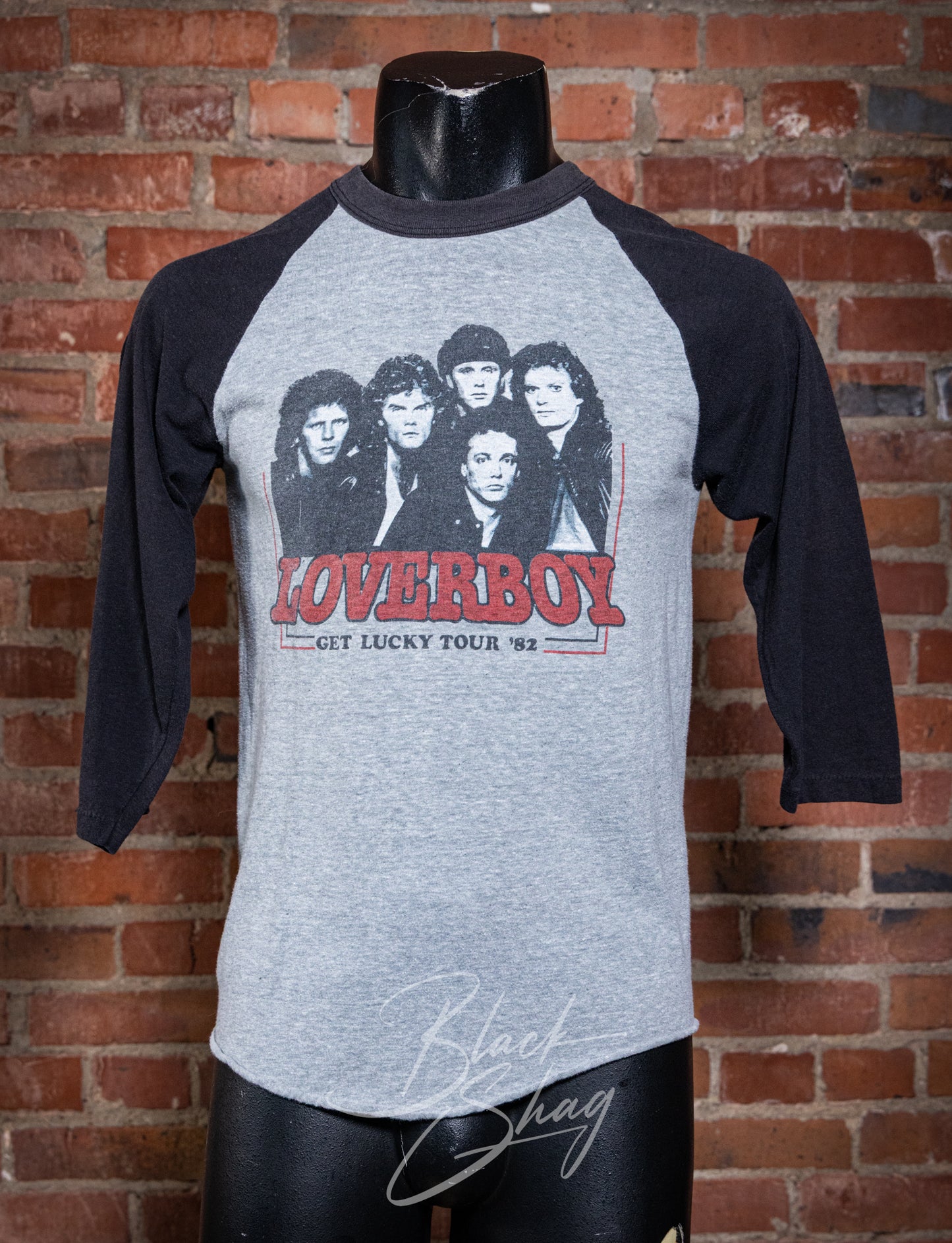 Vintage 1982 Loverboy Get Lucky Raglan Concert T Shirt Small