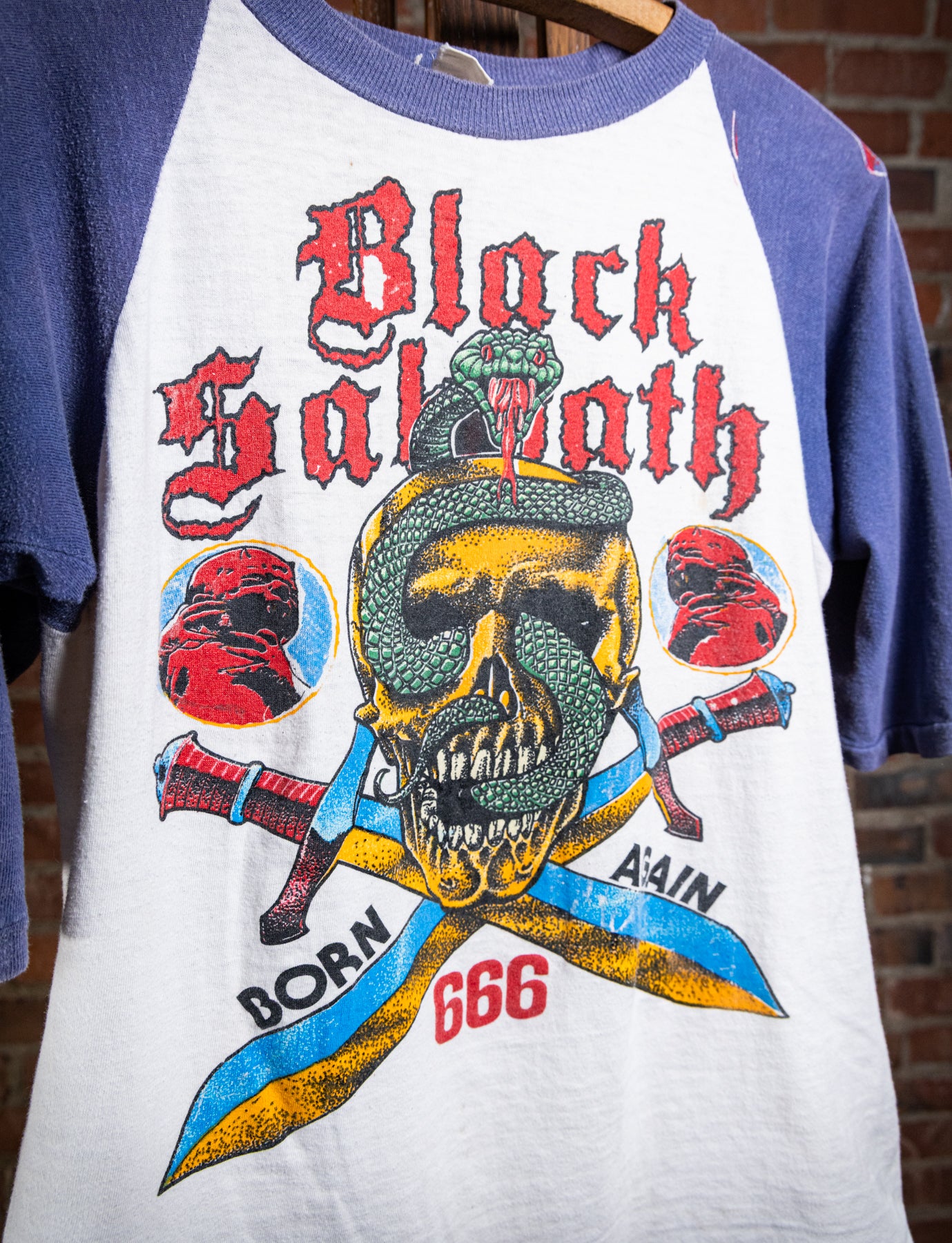 Vintage 1983 Black Sabbath & Quiet Riot Raglan Parking Lot Concert T Shirt Medium