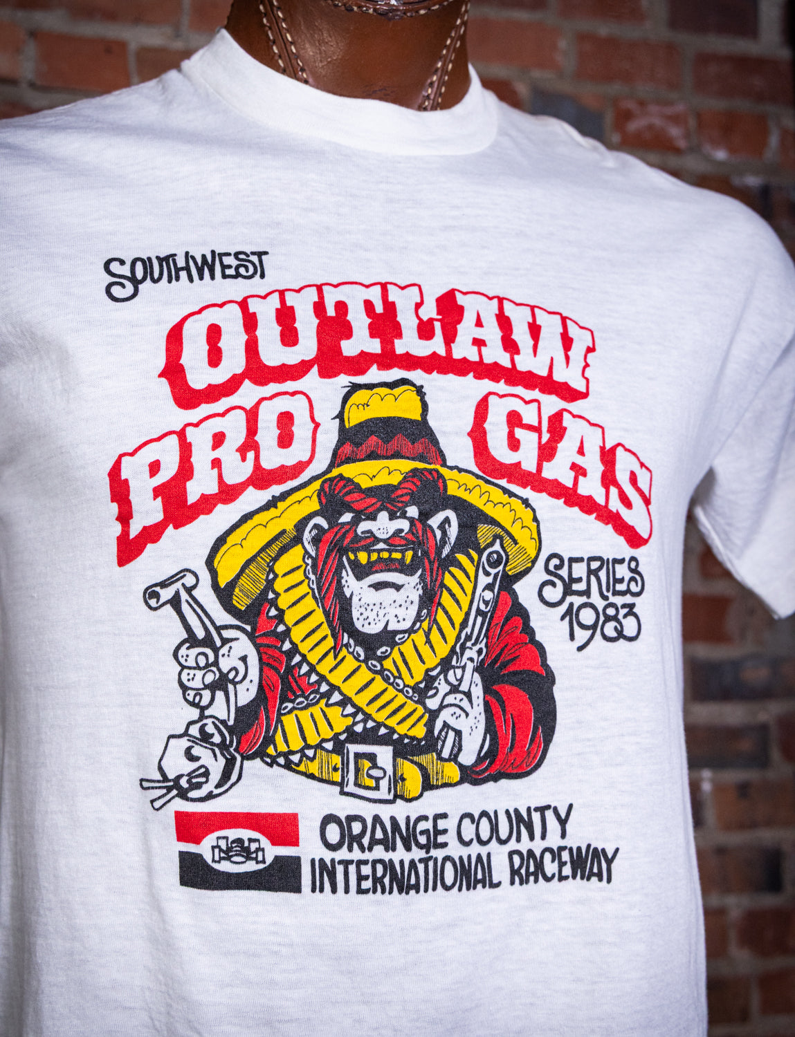Vintage 1983 Outlaw Pro Gas Racing Graphic T Shirt Medium/Large