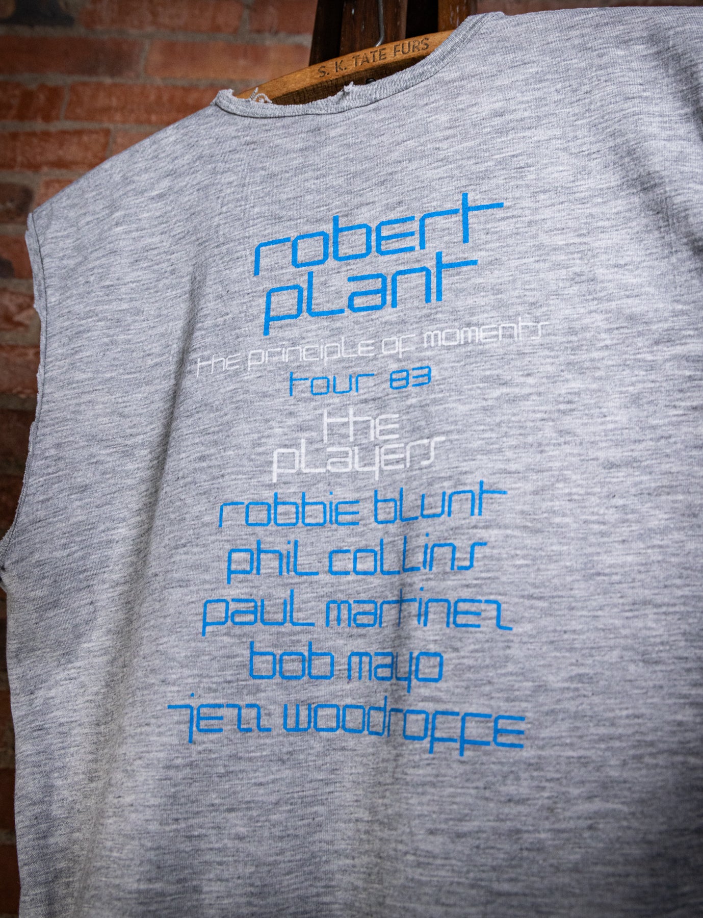 Vintage 1983 Robert Plant USA Tour Cut Off Concert T Shirt Small
