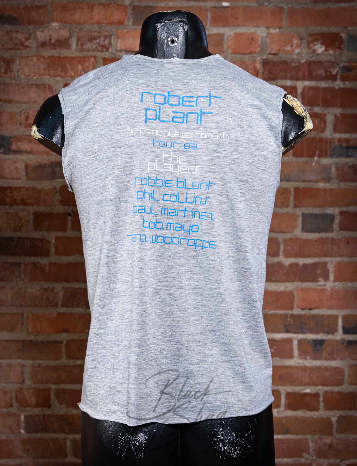Vintage 1983 Robert Plant USA Tour Cut Off Concert T Shirt Small