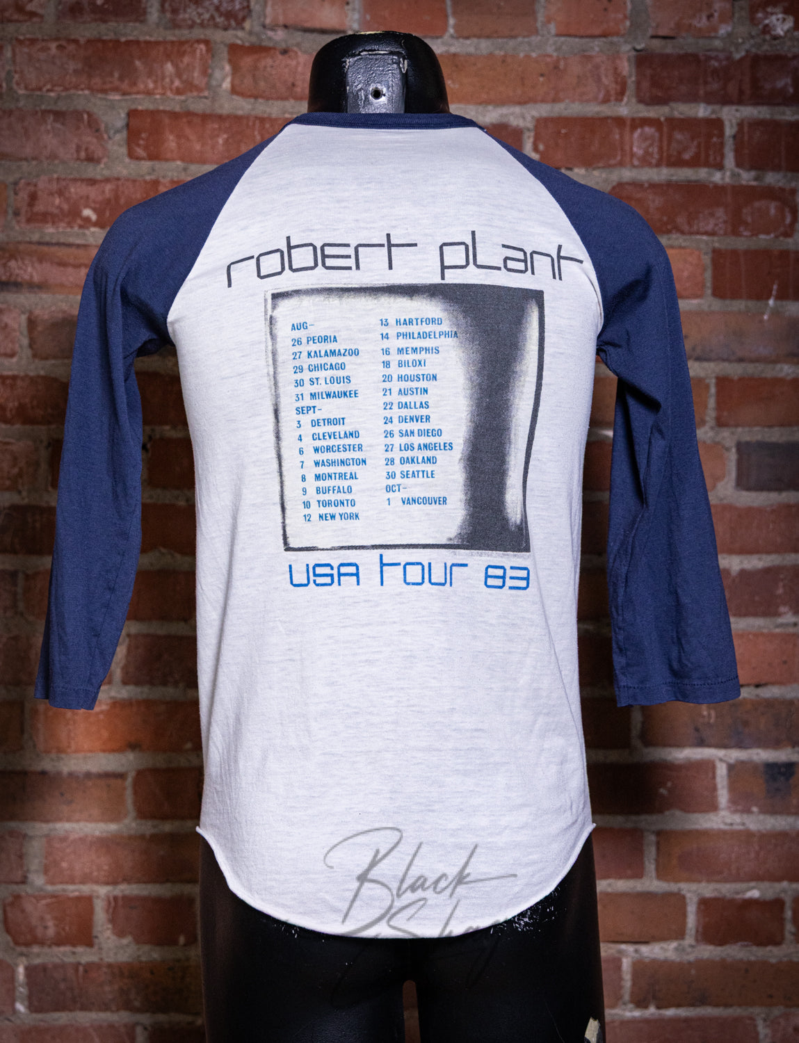 Vintage 1983 Robert Plant USA Tour Raglan Concert T Shirt Small