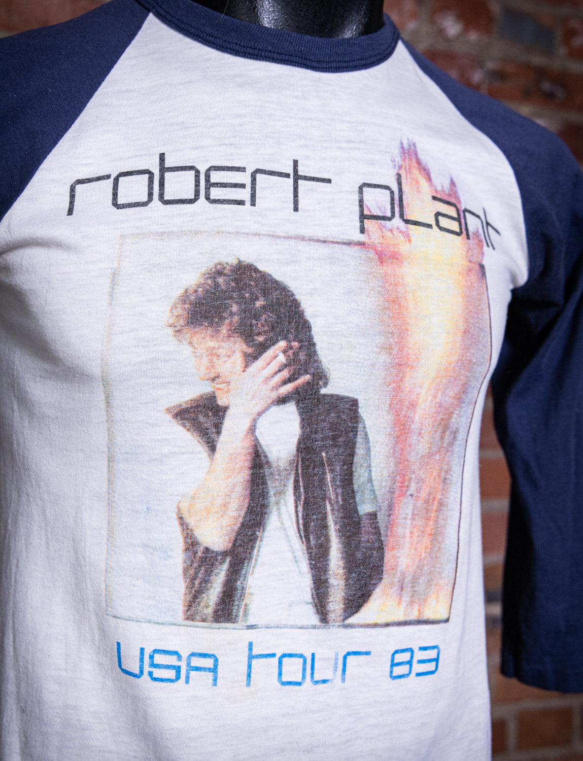 Vintage 1983 Robert Plant USA Tour Raglan Concert T Shirt Small