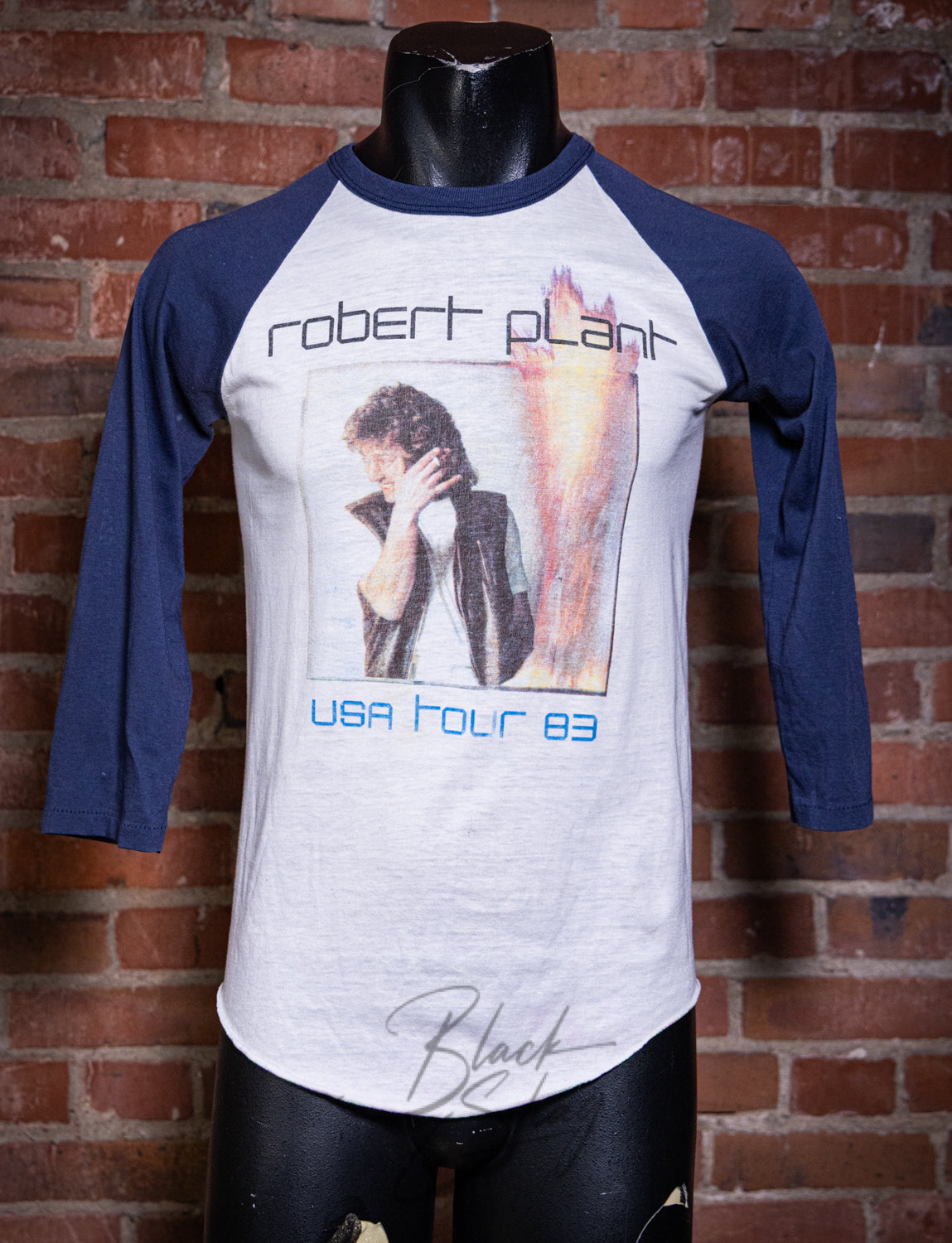 Vintage 1983 Robert Plant USA Tour Raglan Concert T Shirt Small
