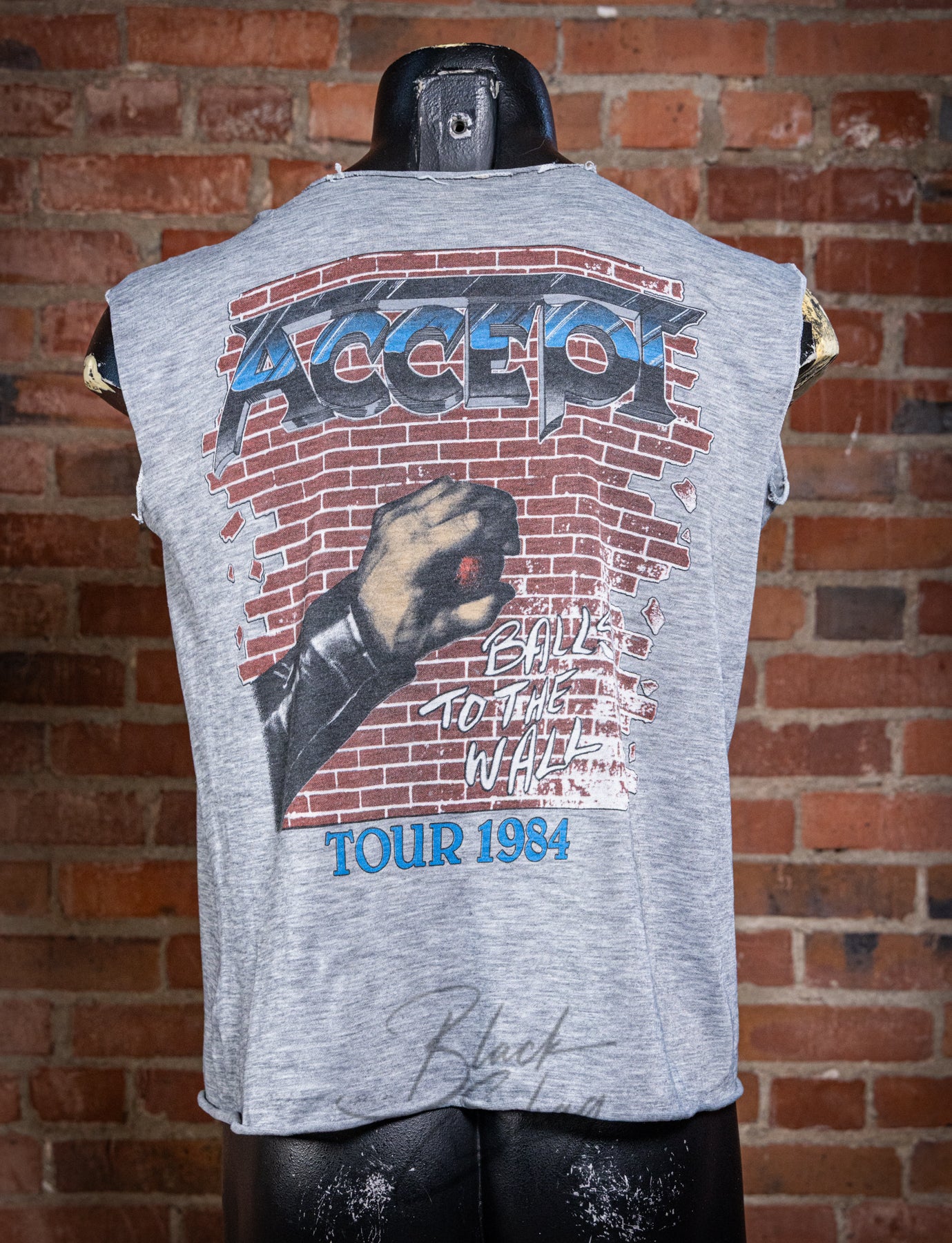 Vintage 1984 Accept Balls to the Wall Cut Off Concert T Shirt Large