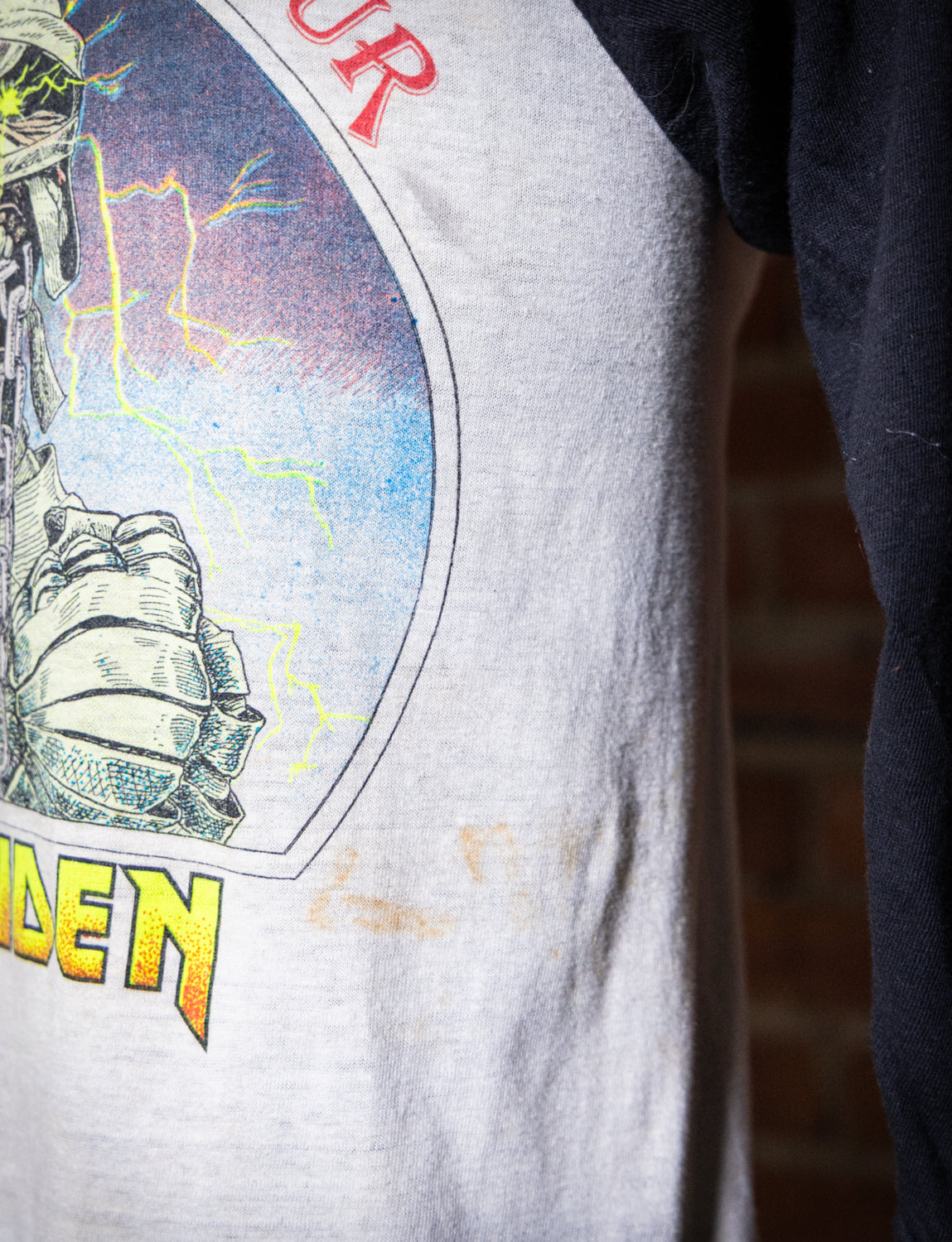 Vintage 1984 Iron Maiden World Slavery Tour Raglan Concert T Shirt Small