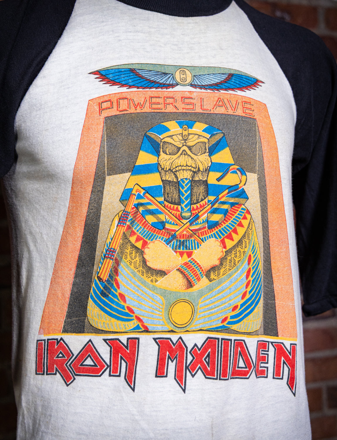 Vintage 1984 Iron Maiden World Slavery Tour Raglan Concert T Shirt Small