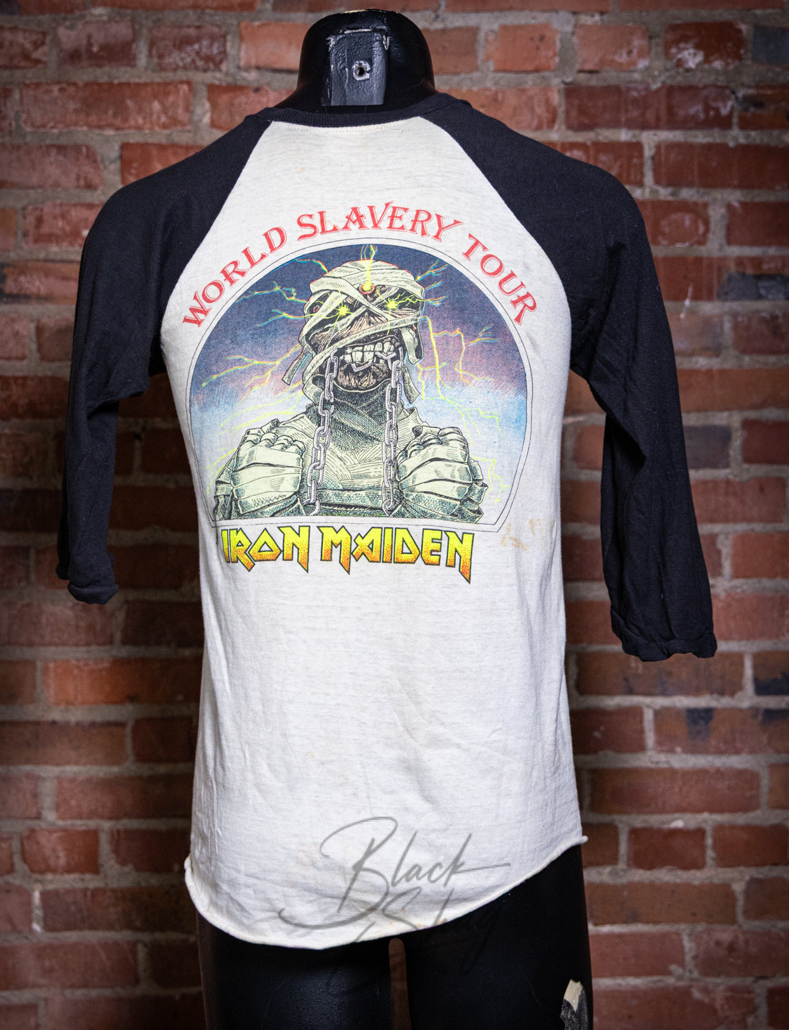 Vintage 1984 Iron Maiden World Slavery Tour Raglan Concert T Shirt Small