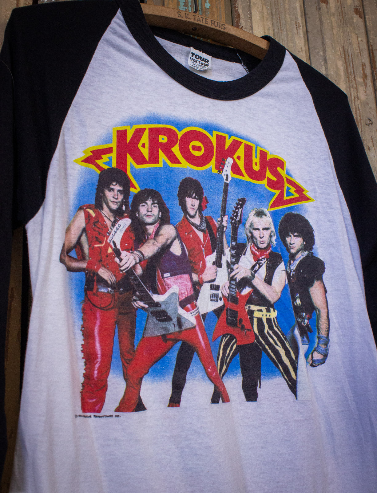 Vintage 1984 high quality Krokus Raglan Shirt Rock The Nation Concert Tour 80's Medium