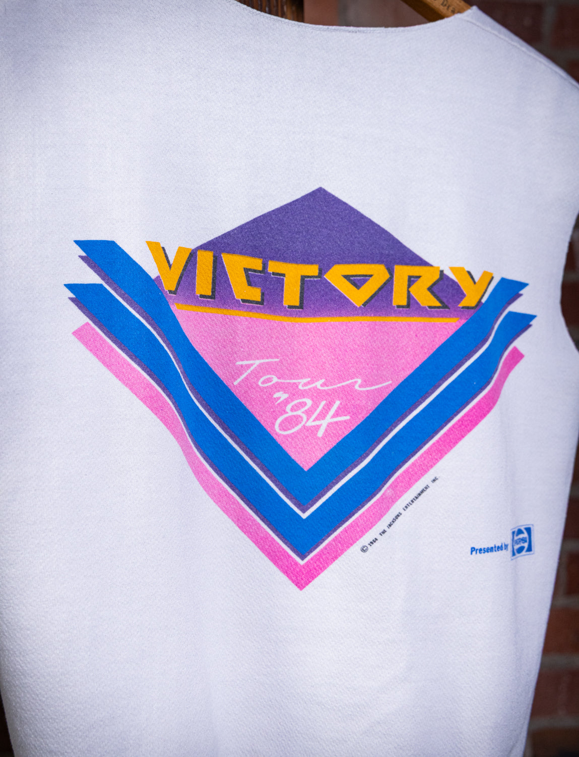 Vintage 1984 Michael Jackson Victory Tour Cut Off Concert Sweatshirt Small