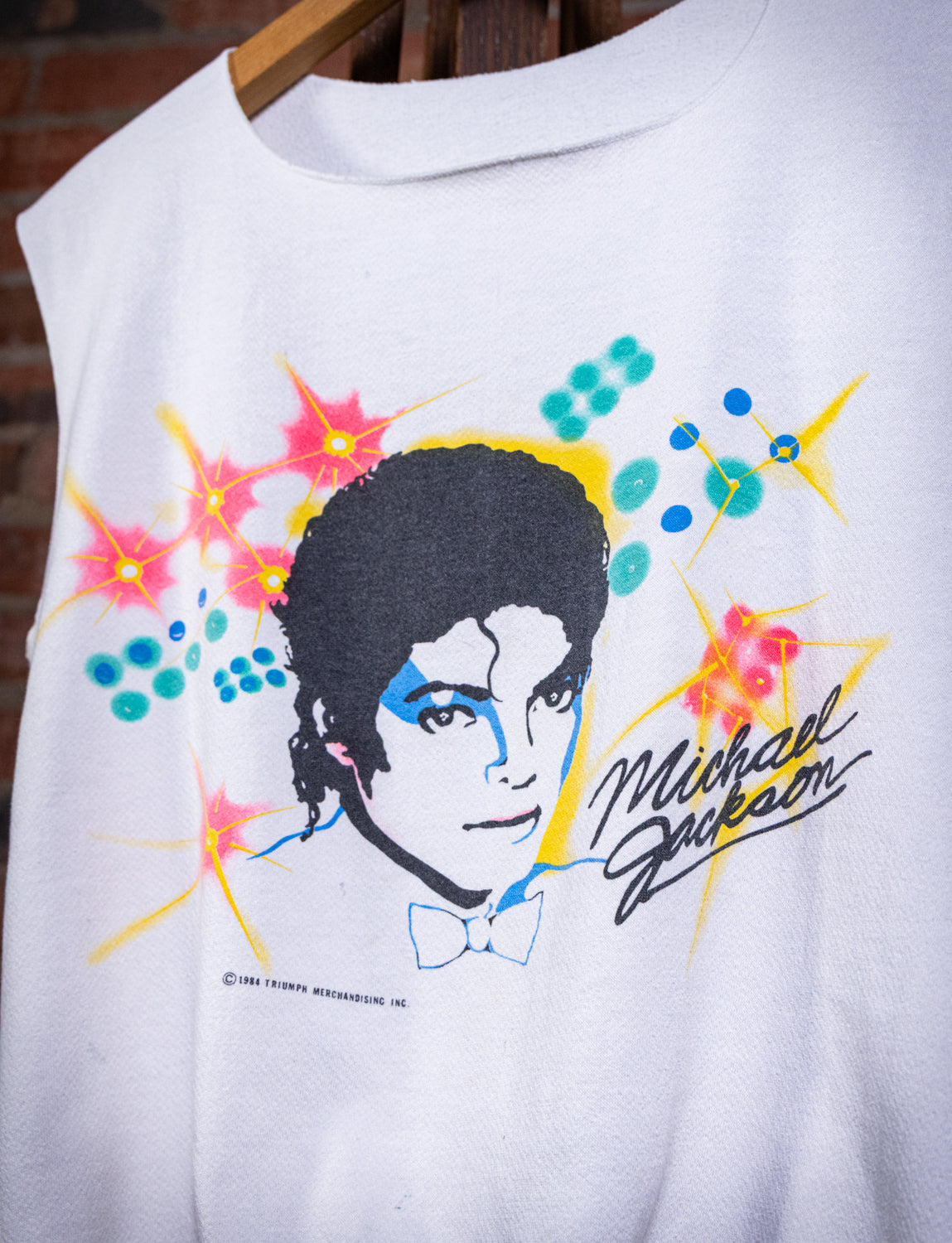 Vintage 1984 Michael Jackson Victory Tour Cut Off Concert Sweatshirt Small