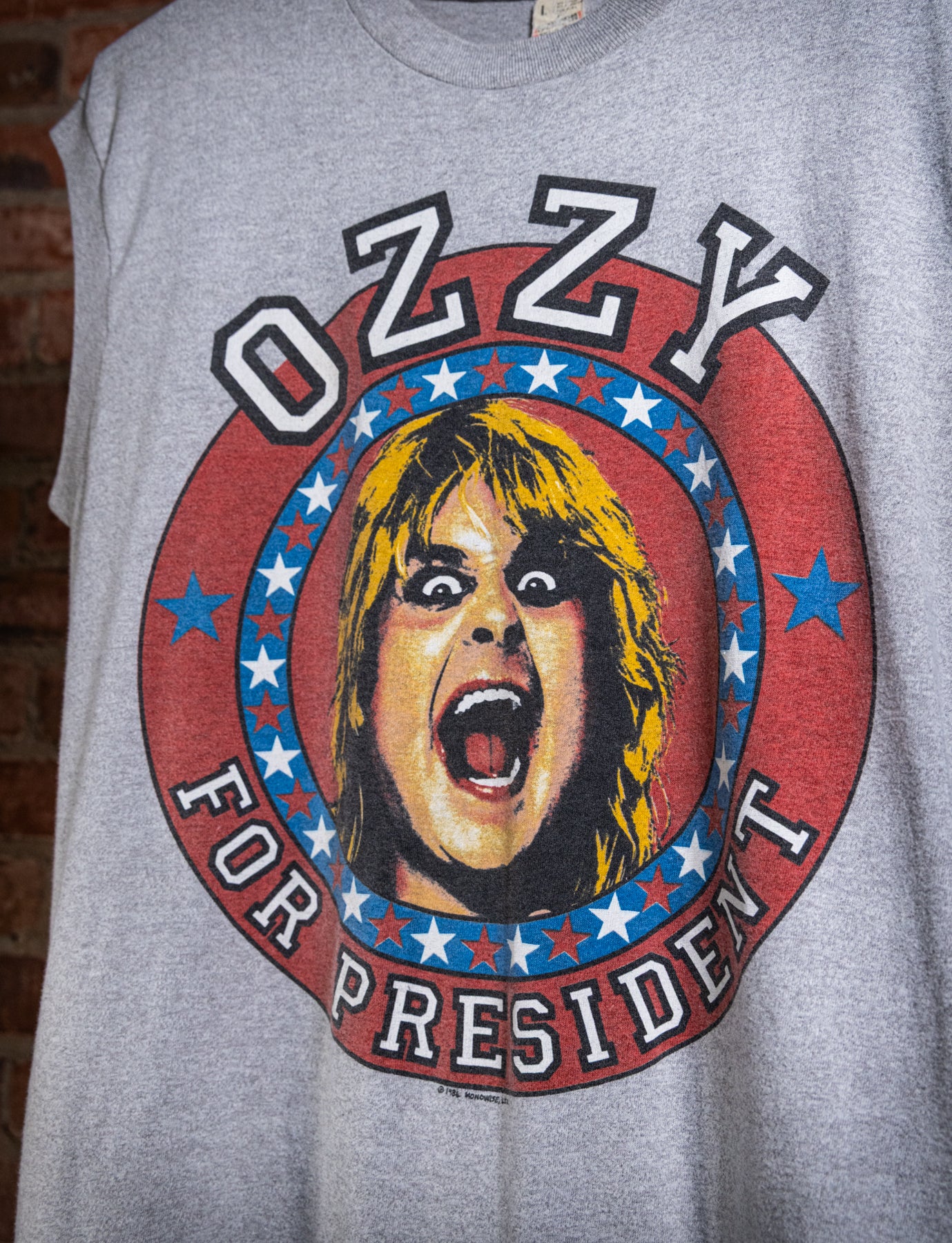 Vintage 1984 Ozzy For President Muscle Concert T Shirt Medium