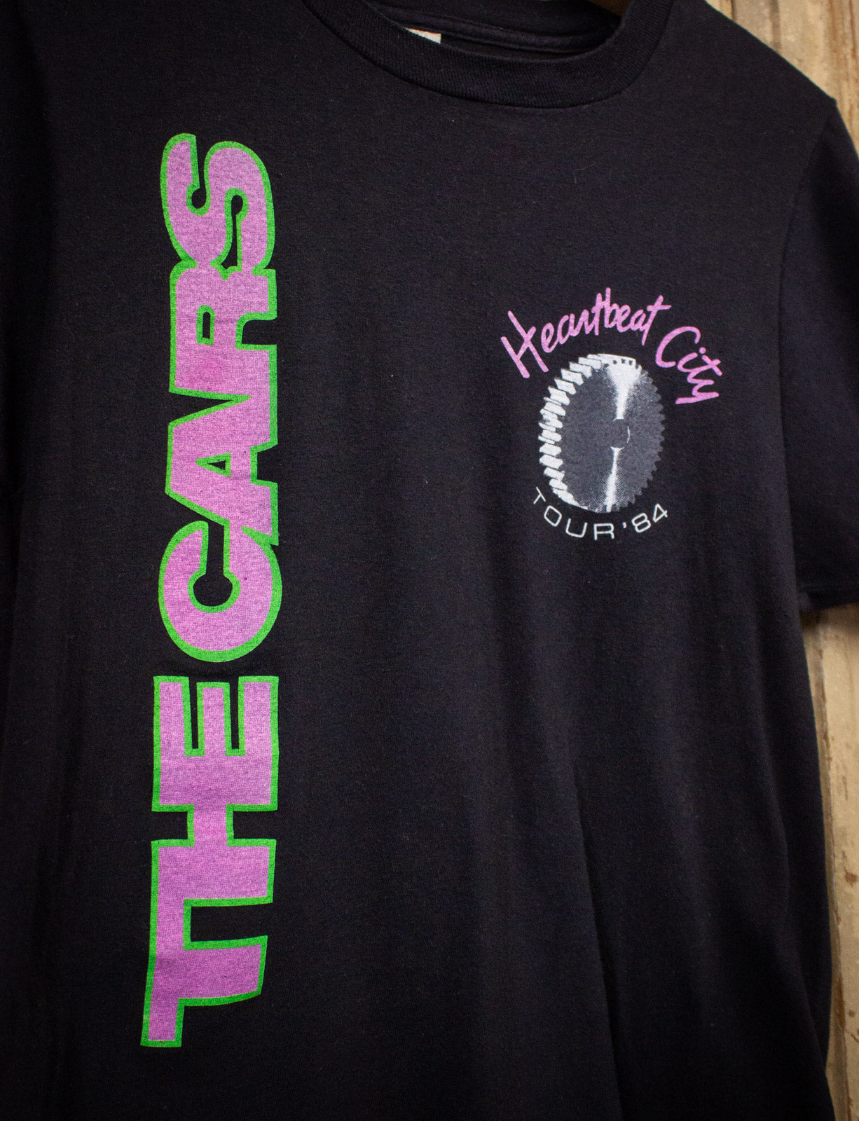 Vintage The Cars Heartbeat City Concert T Shirt 1984 Black Small