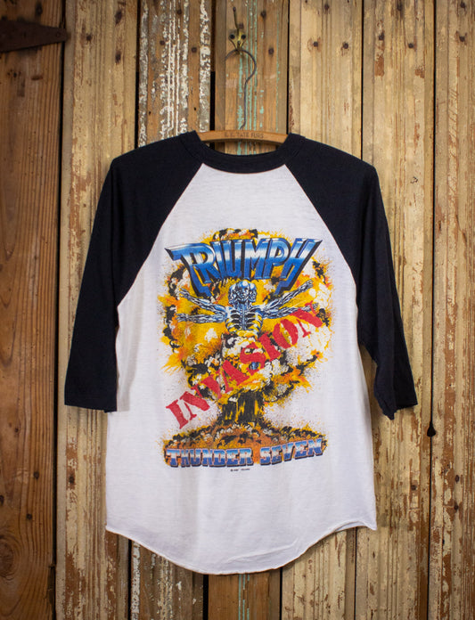 Vintage Triumph Rocks Texas Thunder Seven Invasion Raglan Concert T Shirt 1984 XL