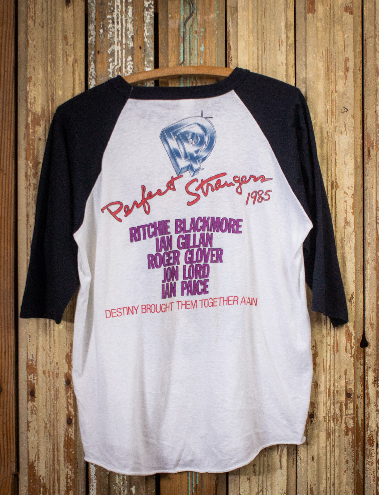 Vintage Deep Purple Perfect Strangers Raglan Concert T Shirt 1985 XL