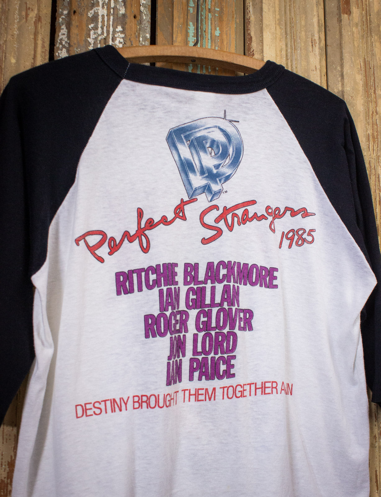Vintage Deep Purple Perfect Strangers Raglan Concert T Shirt 1985 XL