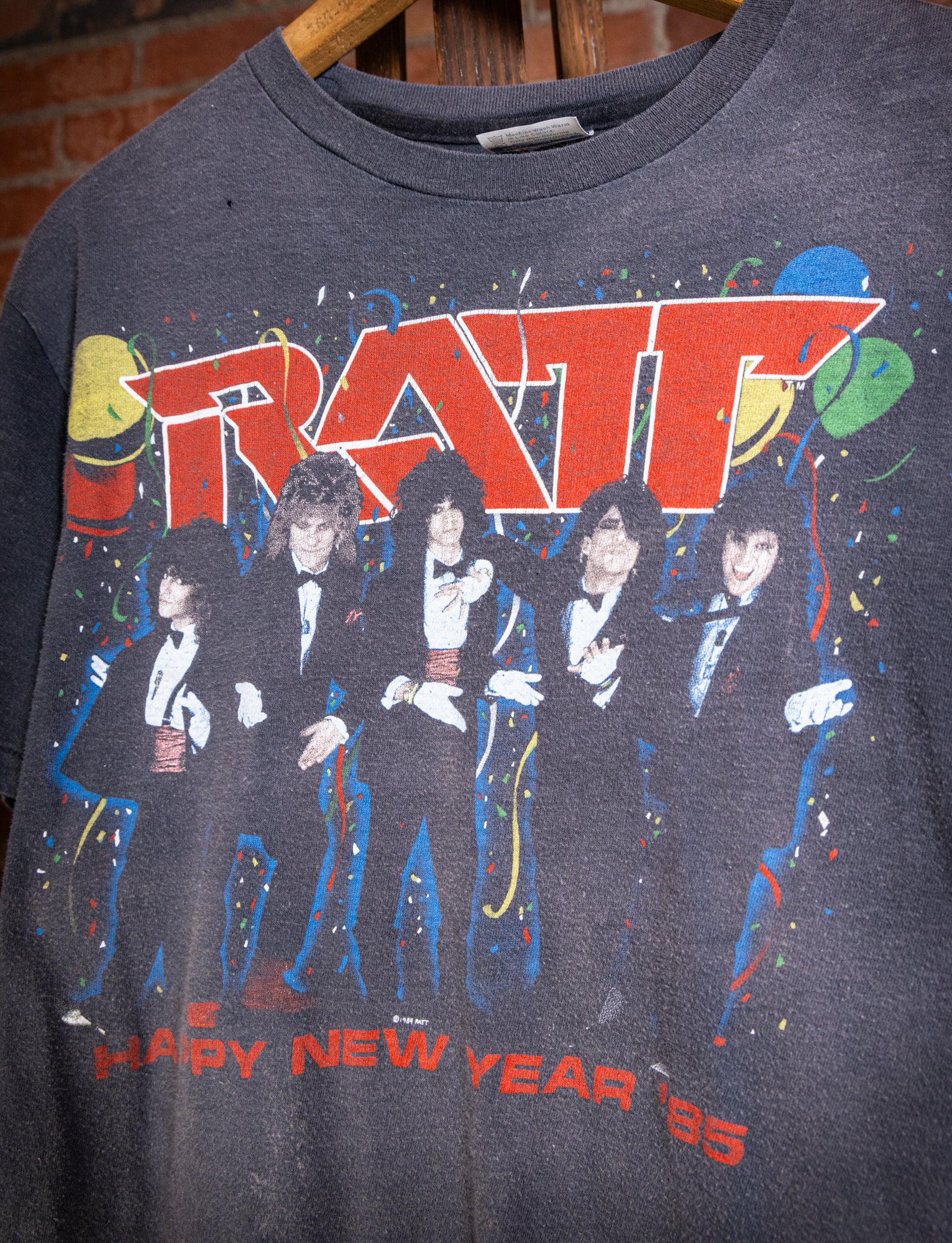 Vintage 1985 Ratt New Years Concert T Shirt Medium – Black Shag