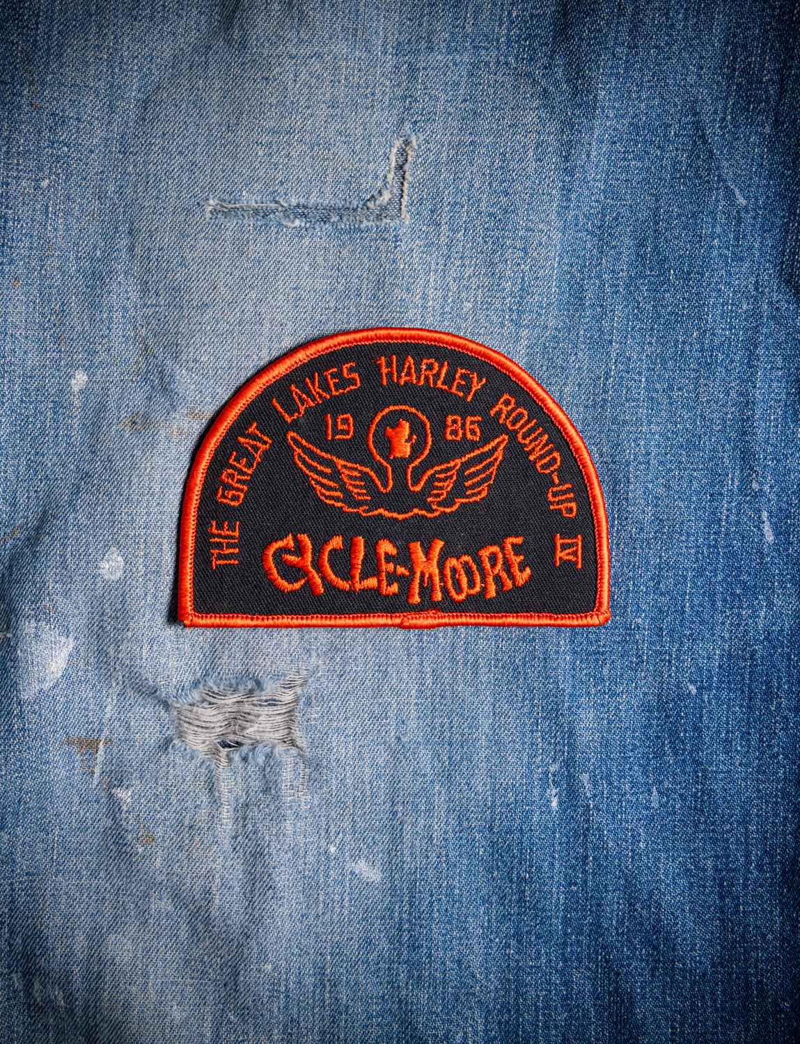 Vintage 1986 Cycle-Moore Harley Roundup Patch