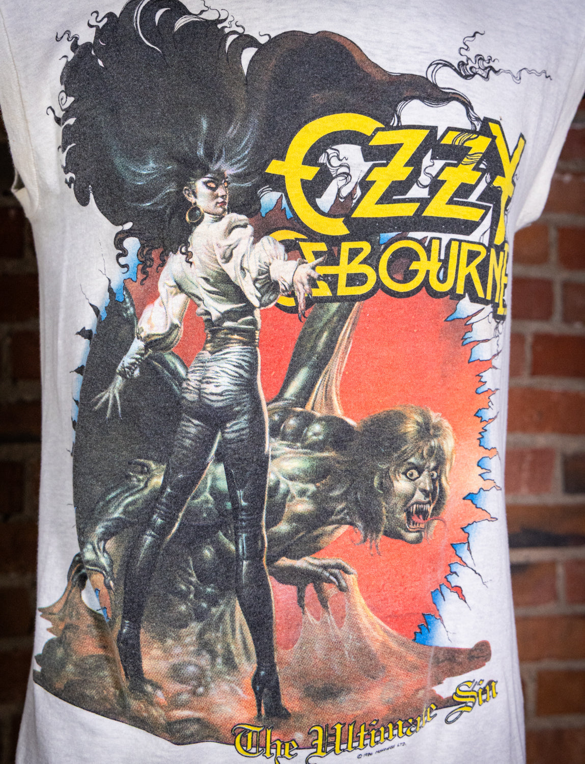 Vintage 1986 Ozzy Osbourne The Ultimate Tour Concert Muscle T Shirt Medium