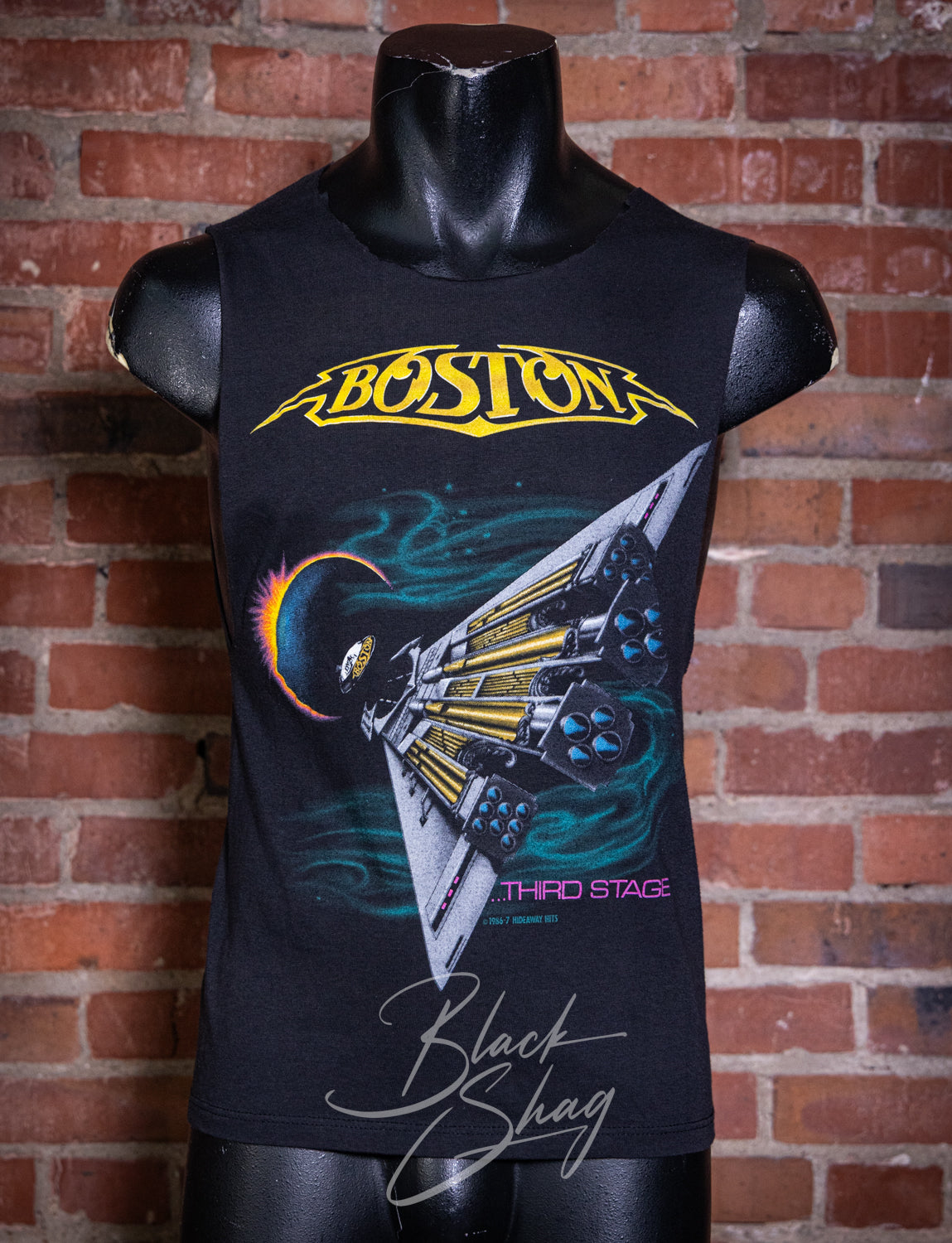 Vintage 1987 Boston Third Stage Cut Off Concert T Shirt Small