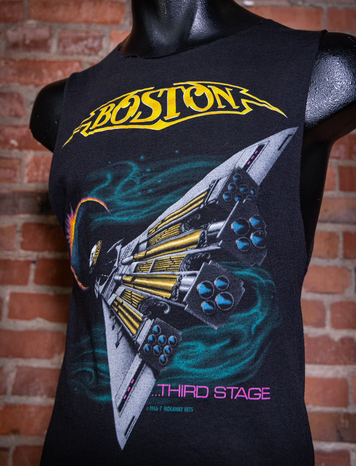 Vintage 1987 Boston Third Stage Cut Off Concert T Shirt Small