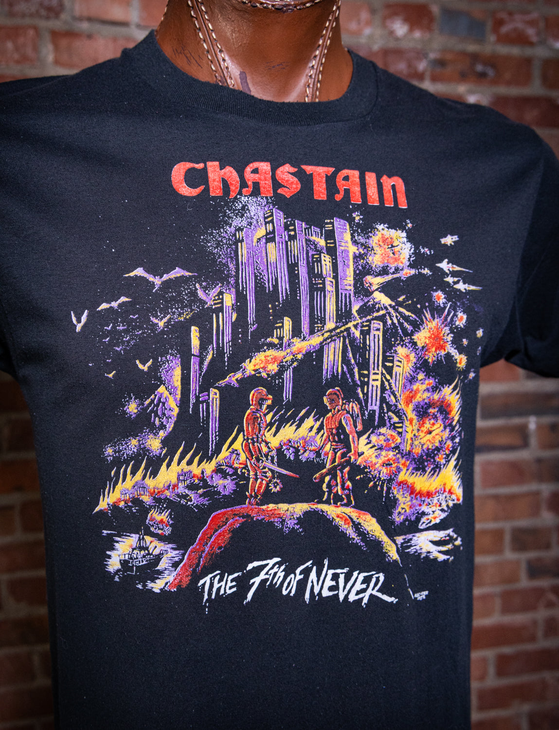 Vintage 1987 Chastain The 7th of Never Concert T Shirt Medium