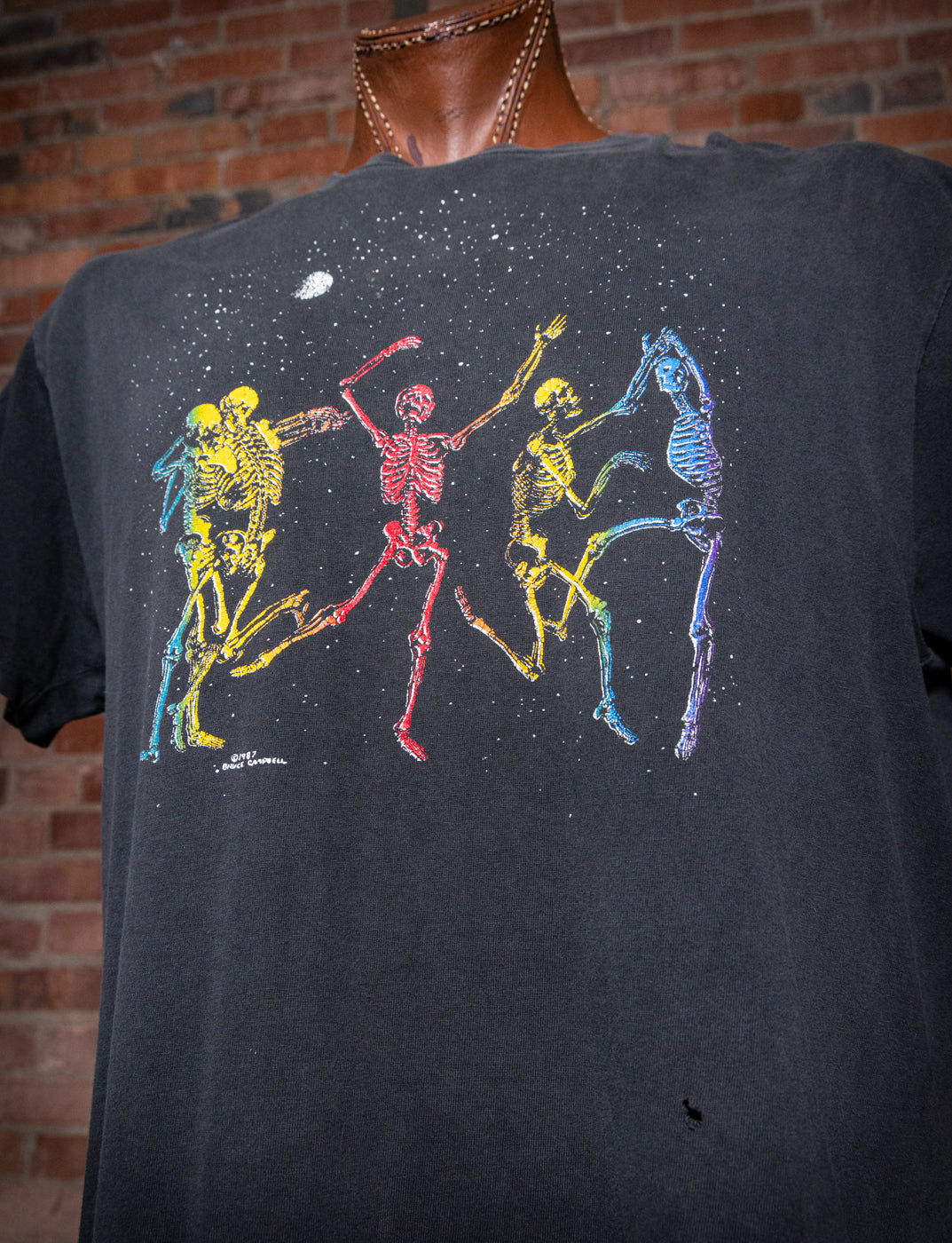 Vintage 1987 Dancing Skeletons Graphic T Shirt XL