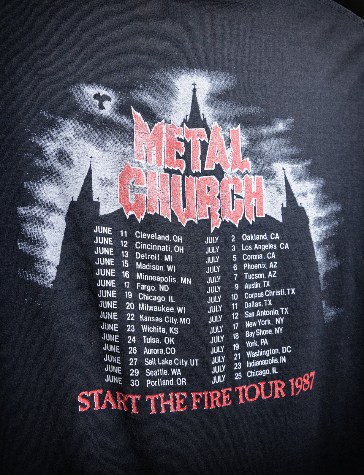 Vintage 1987 Metal Church Start The Fire Concert T Shirt Small