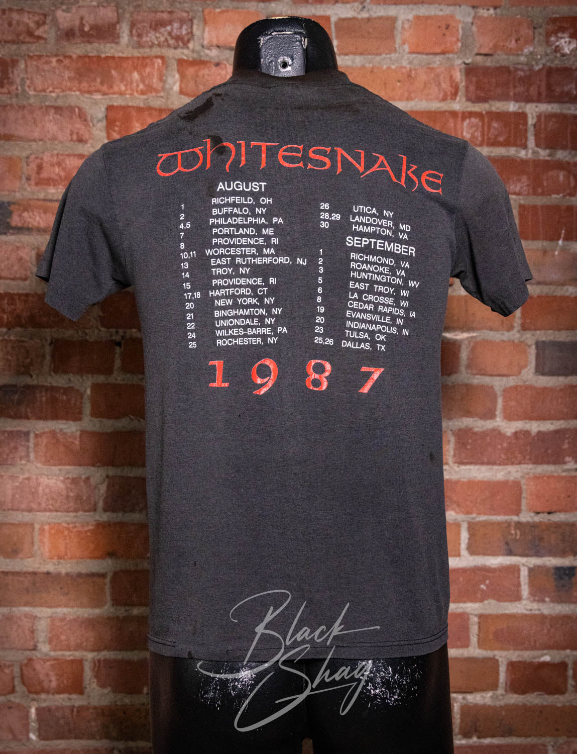 Vintage 1987 Whitesnake David Coverdale Concert T Shirt Small