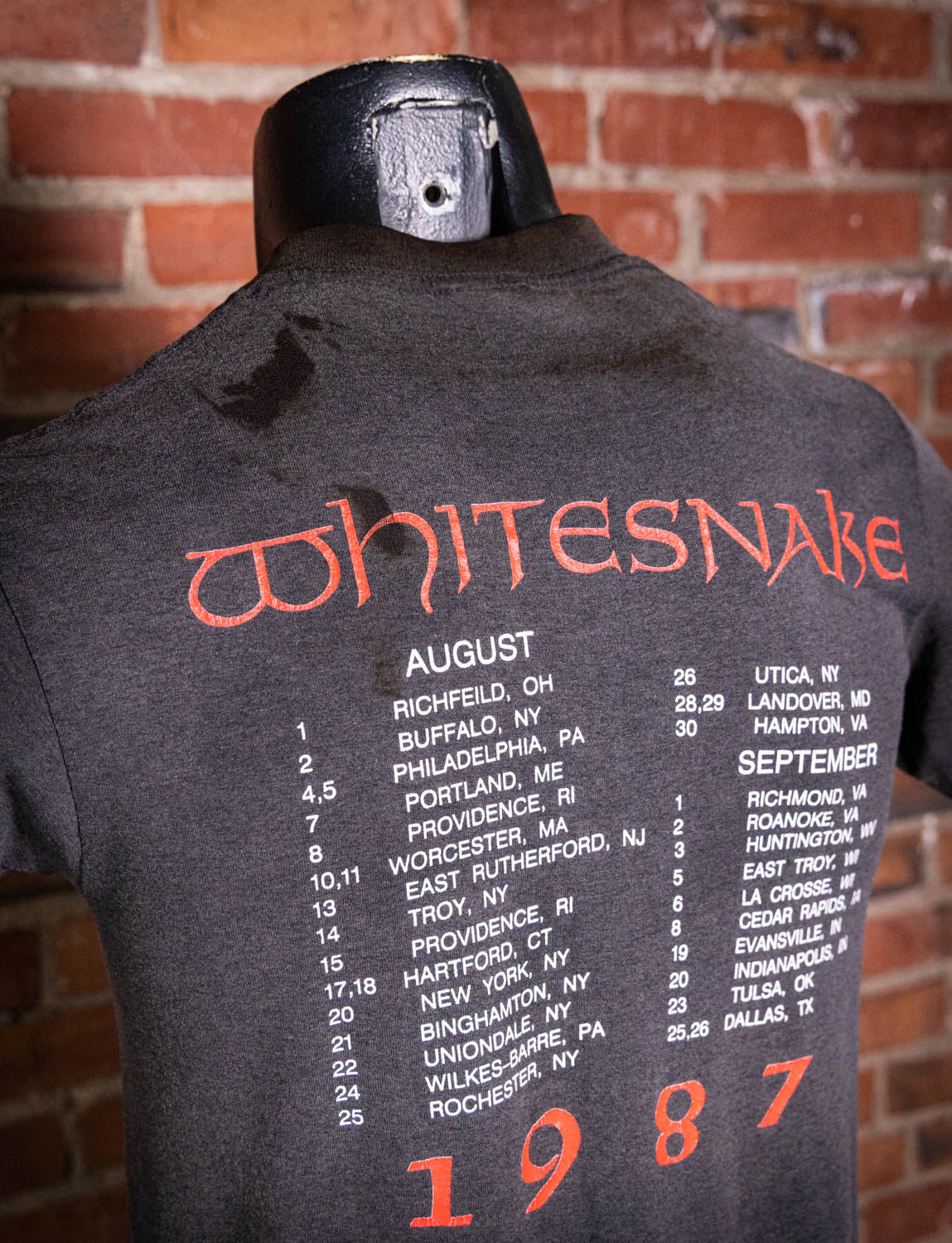 Vintage 1987 Whitesnake David Coverdale Concert T Shirt Small