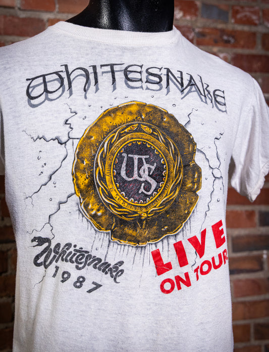 Vintage Whitesnake Live Tour Concert T Shirt 1987 White L