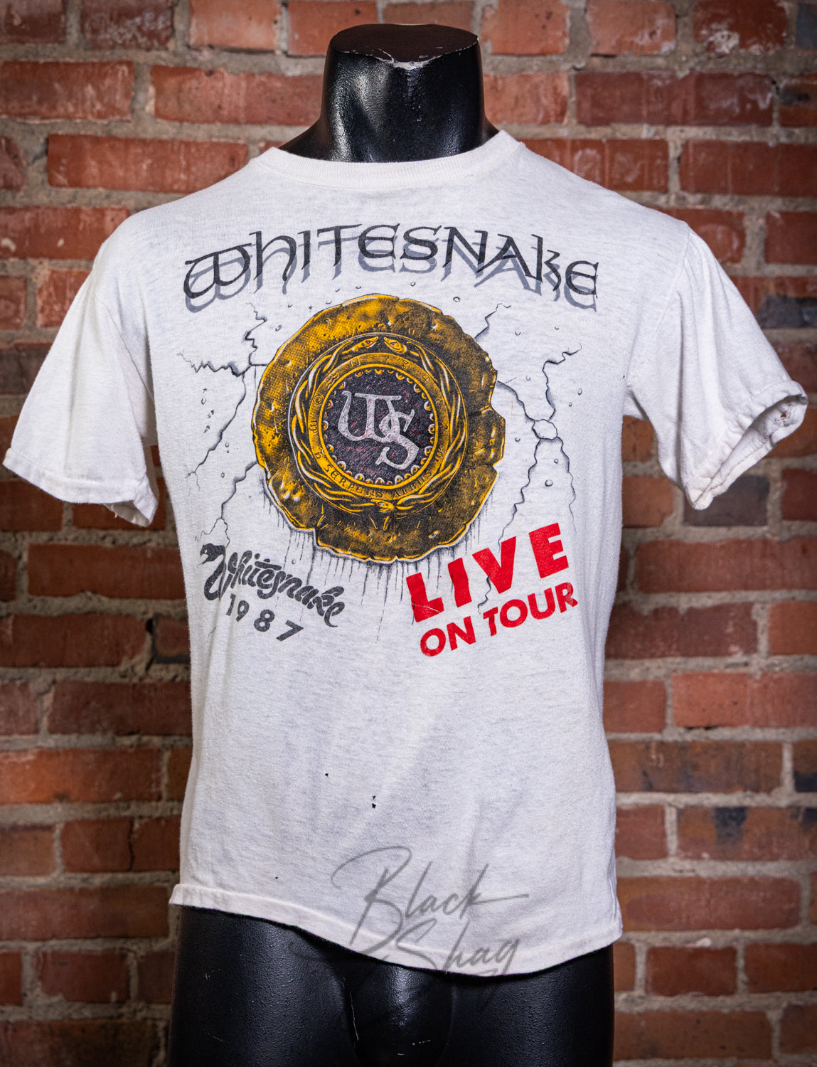 Vintage Whitesnake Live Tour Concert T Shirt 1987 White L
