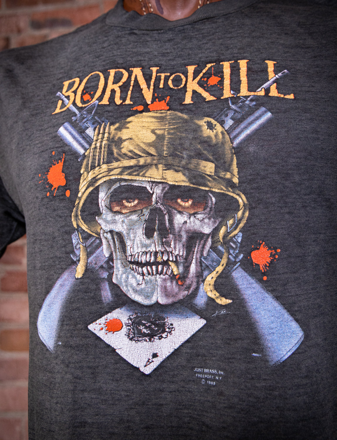 Vintage 1988 Born to Kill Graphic T Shirt Large