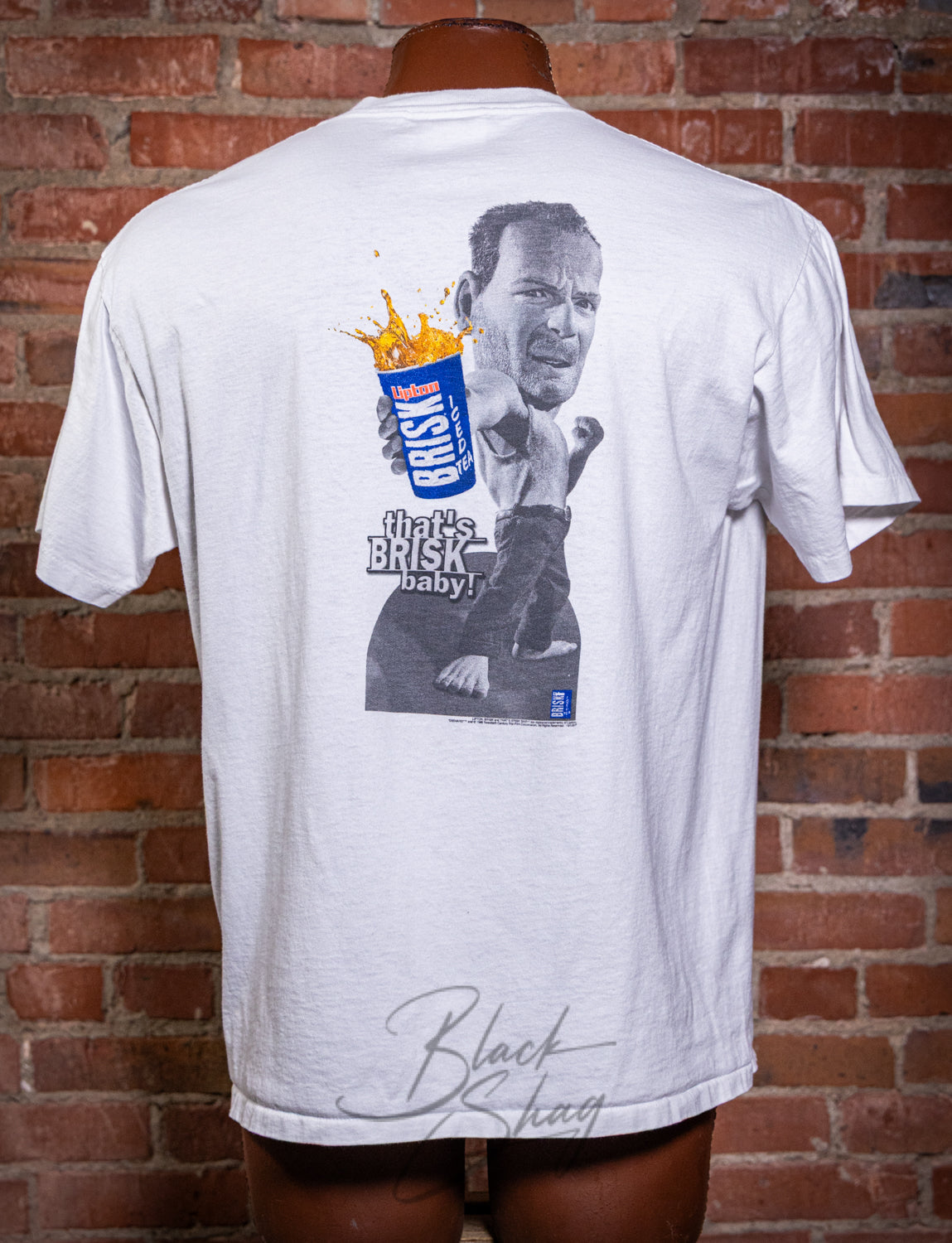 Vintage 1988 Bruce Willis Die Hard Lipton Brisk Graphic T Shirt XL 