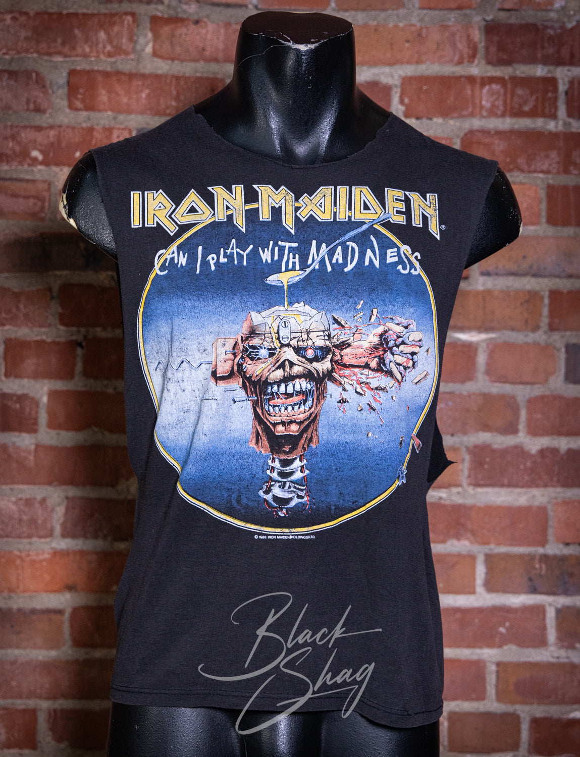 Vintage 1988 Iron Maiden Can I Play With Madness Cut Off Concert T Shirt Small