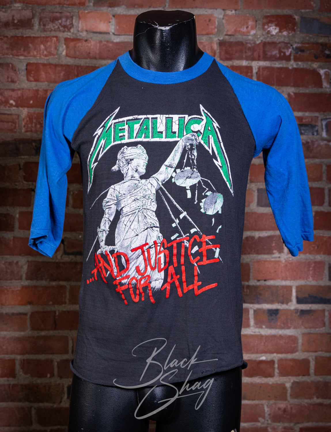 Vintage 1988 Metallica And Justice For All Parking Lot Raglan Concert T Shirt Small