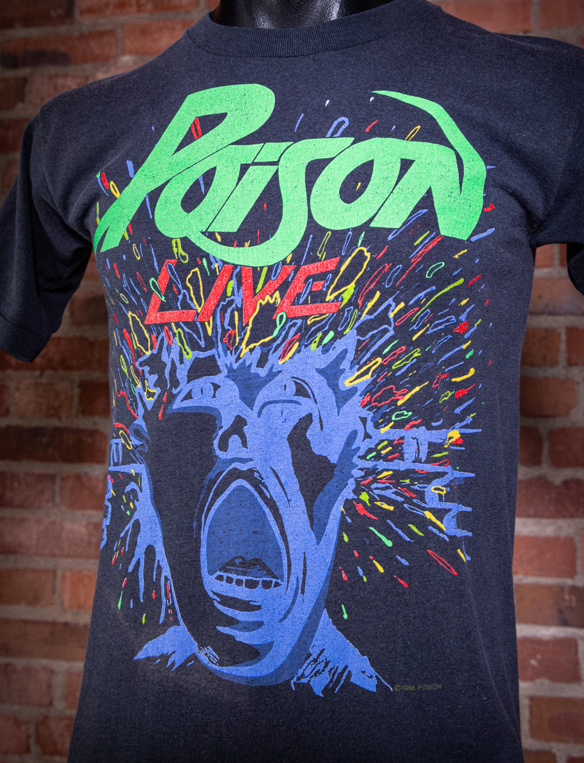 Vintage 1988 Poison Live Concert T Shirt Small