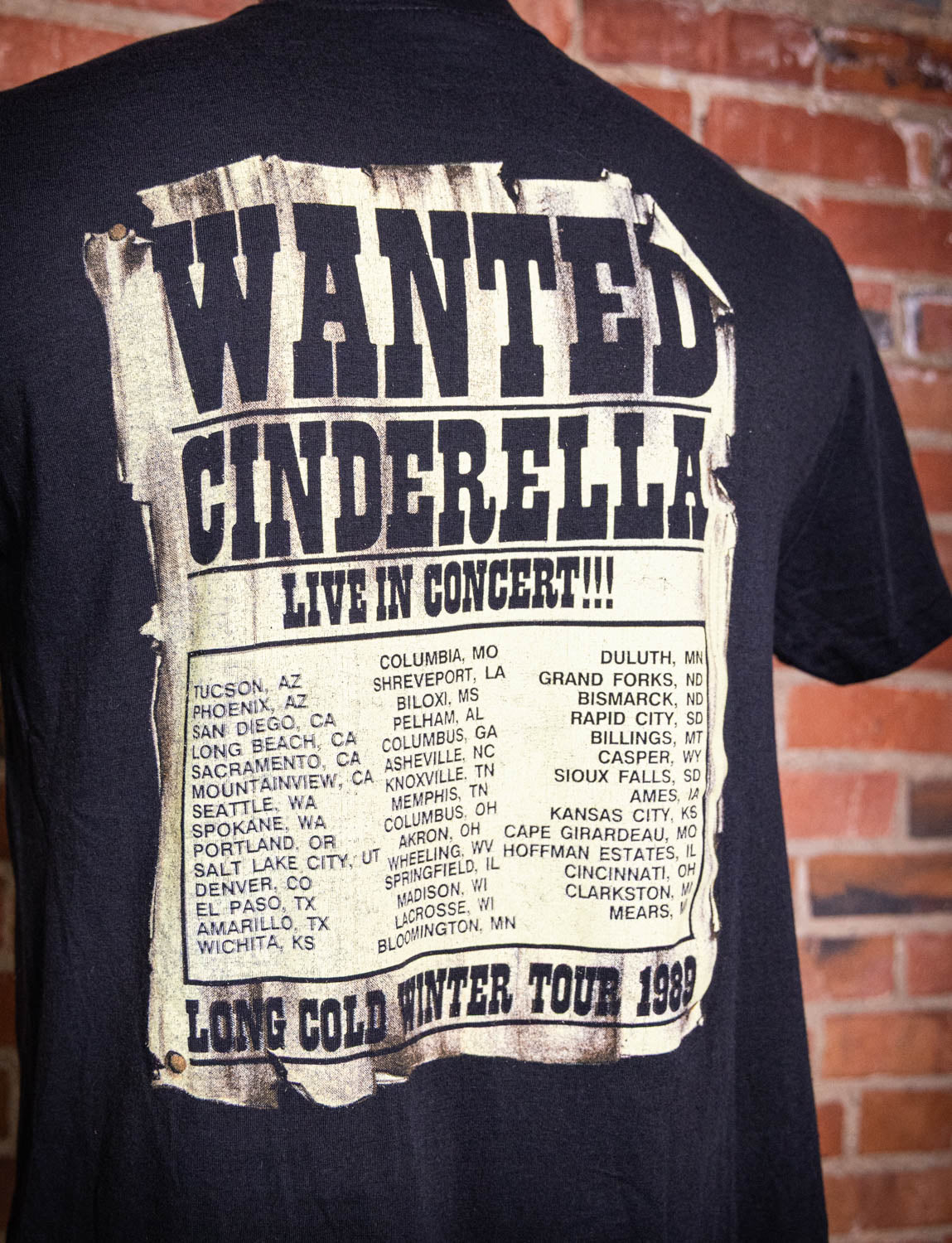 Vintage 1989 Cinderella Long Cold Winter Concert T Shirt Large