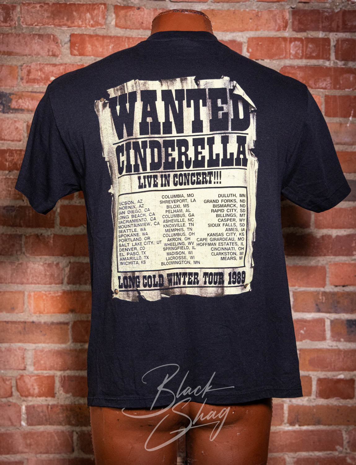 Vintage 1989 Cinderella Long Cold Winter Concert T Shirt Large