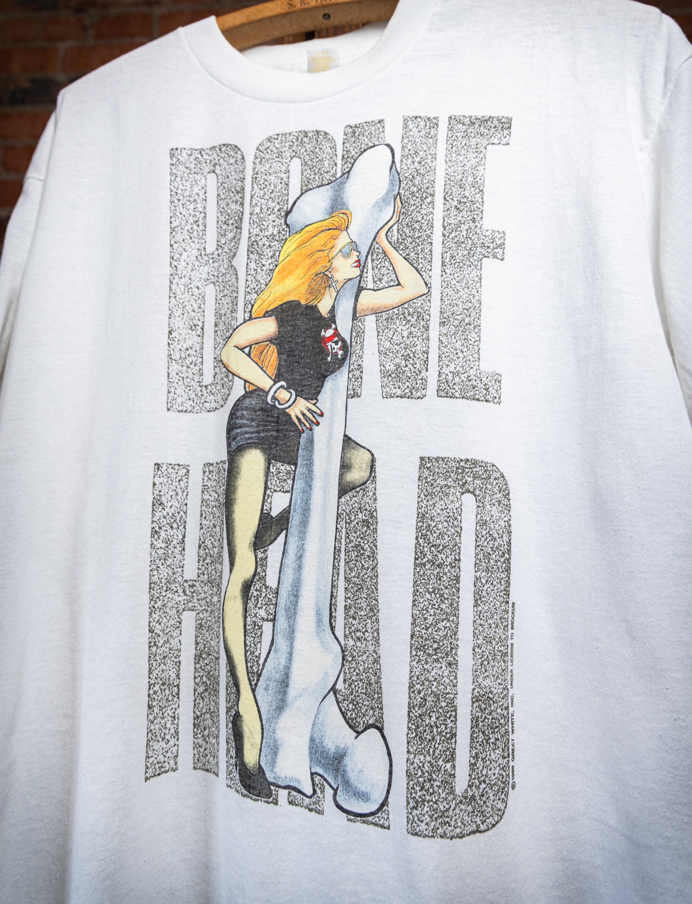 Great White 1989 ツアーTシャツ XL Vintage 1989 Great White Bone Head Concert T Shirt L/XL – Black