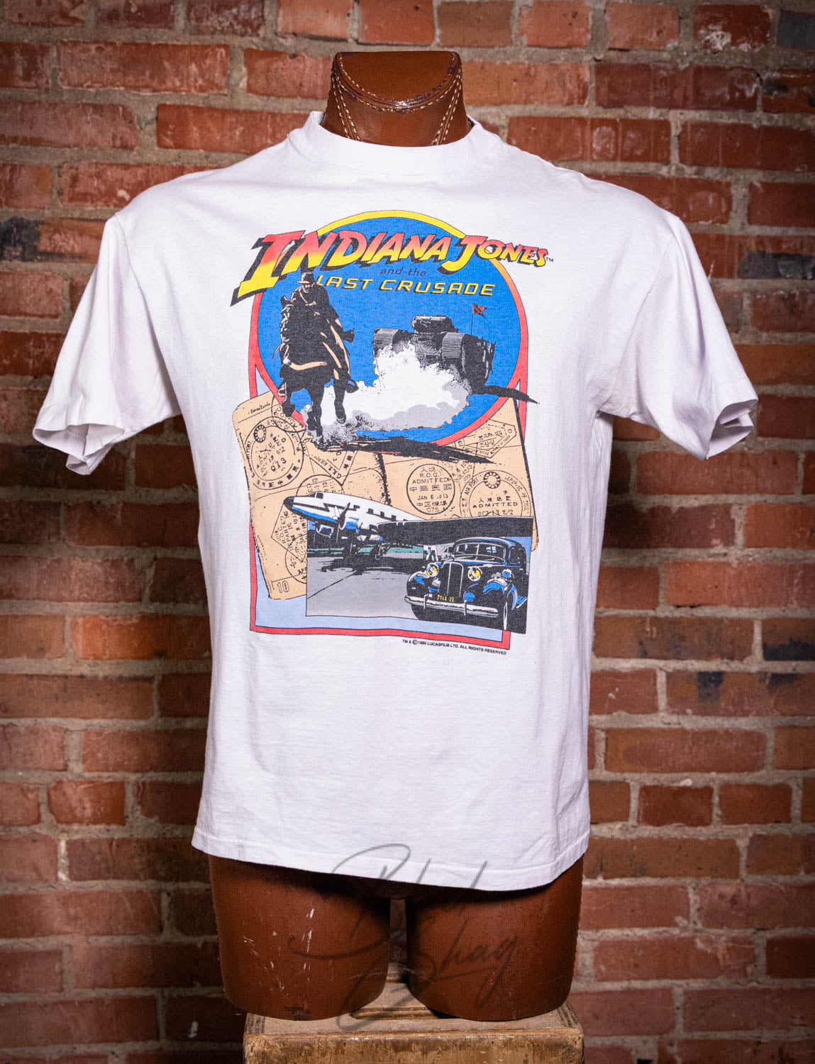 Vintage 1989 Indiana Jones Last Crusade Movie Graphic T Shirt XL