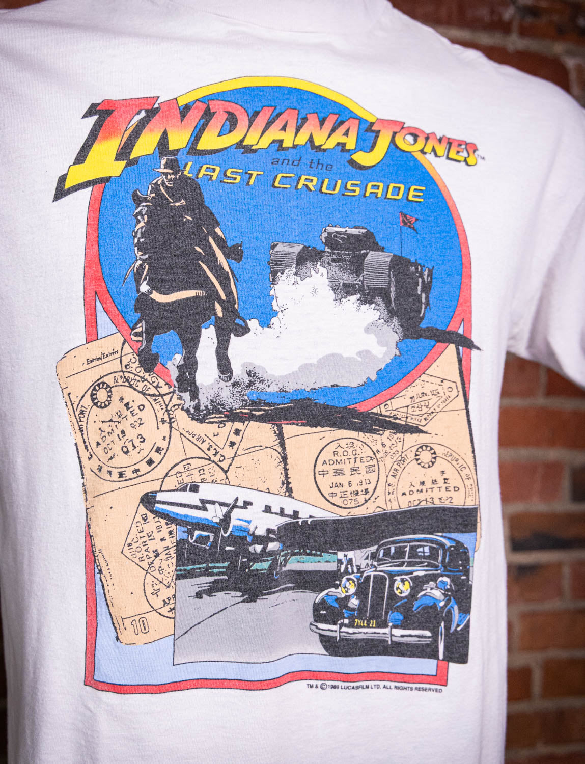 Vintage 1989 Indiana Jones Last Crusade Movie Graphic T Shirt XL