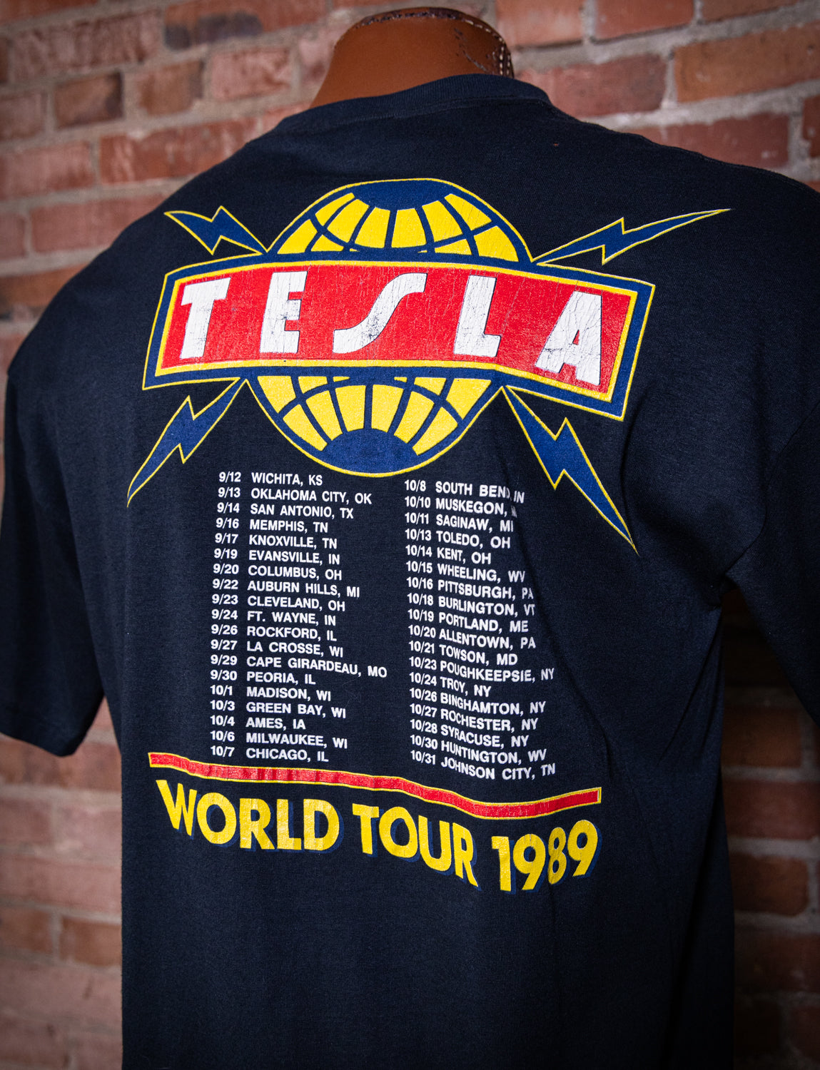 Vintage 1989 Tesla World Tour Concert T Shirt Large
