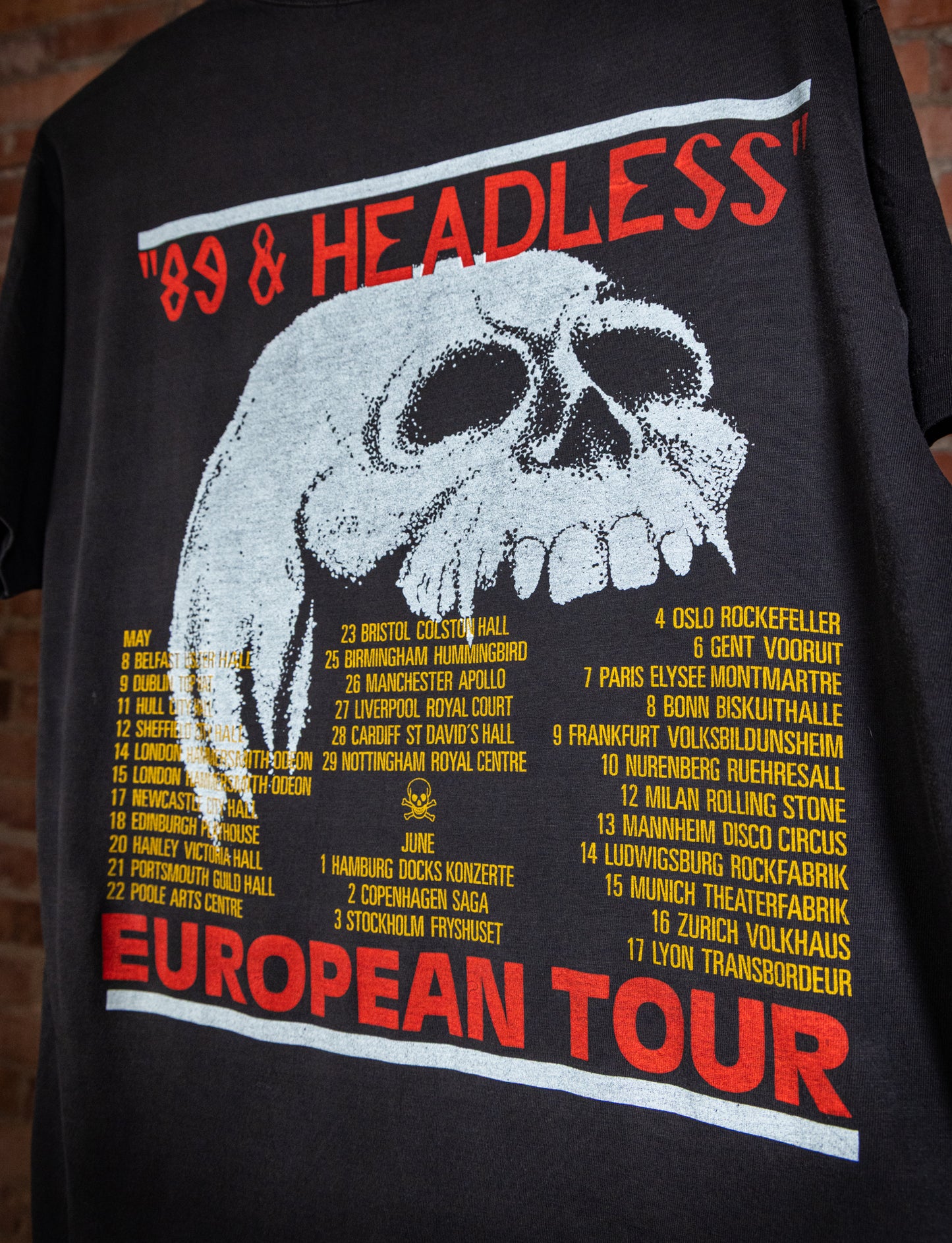 Vintage 1989 WASP Headless European Tour Concert T Shirt Large