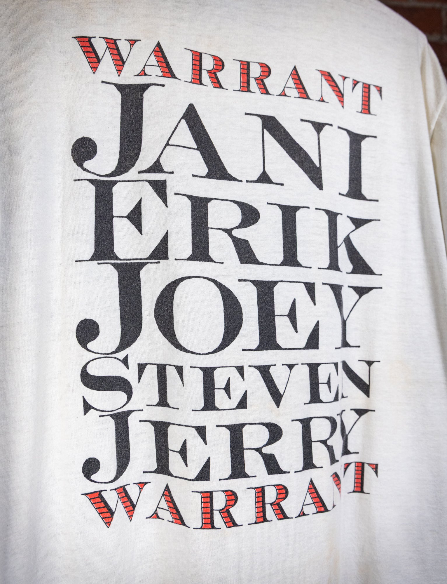 Vintage 1989 Warrant Band Members Concert T Shirt XL
