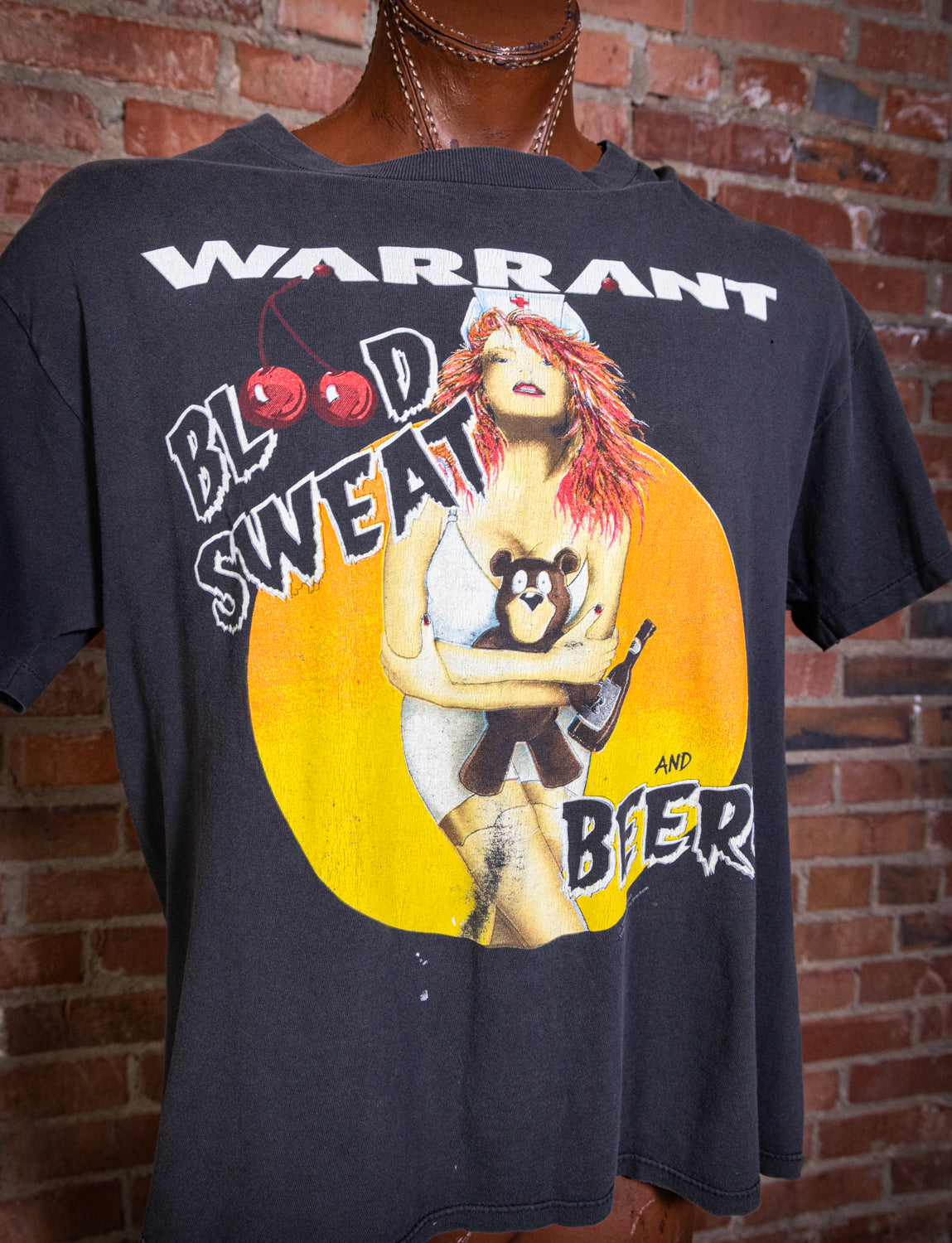 Vintage 1990-91 Warrant Blood Sweat and Beers Concert T Shirt XL